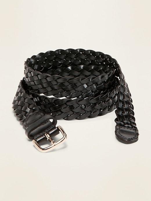 Braided Faux-Leather Belt For Women (1) Product Image