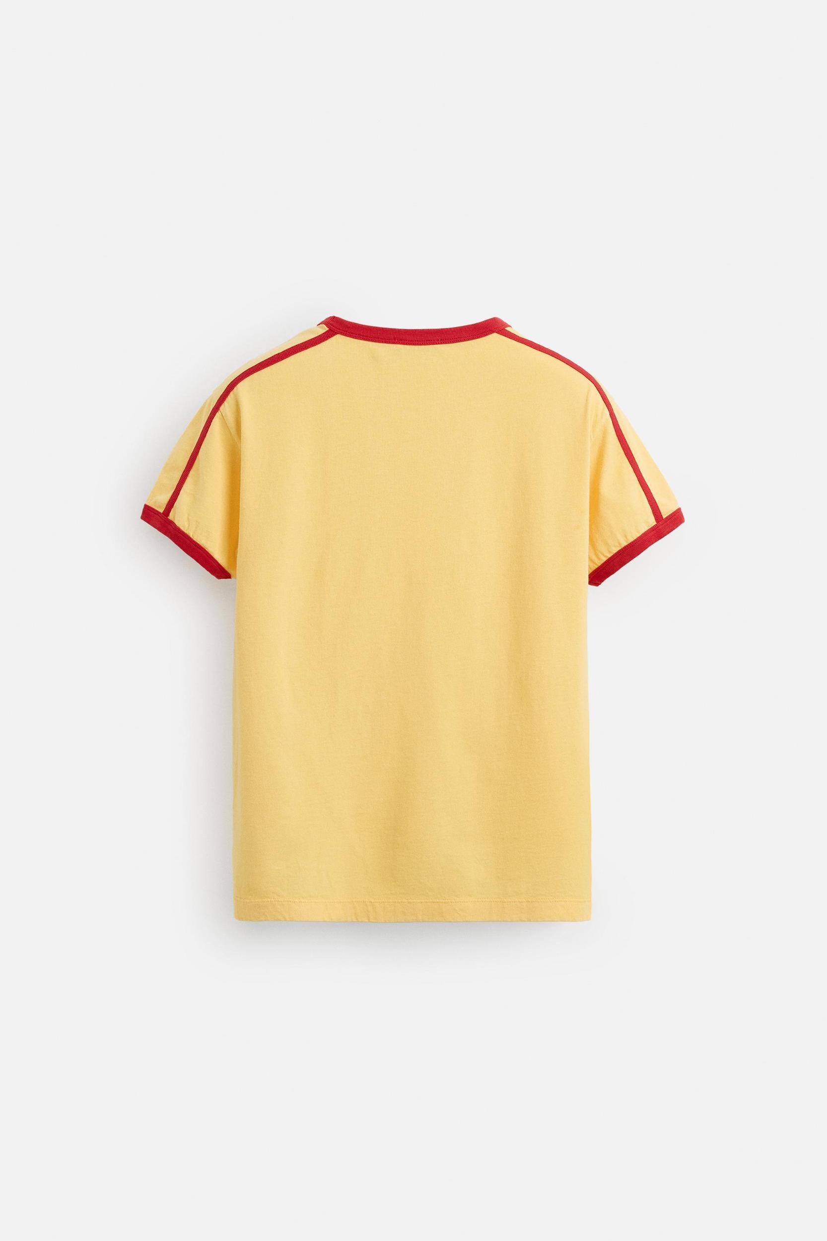 RIB CONTRAST TEXT T-SHIRT Product Image