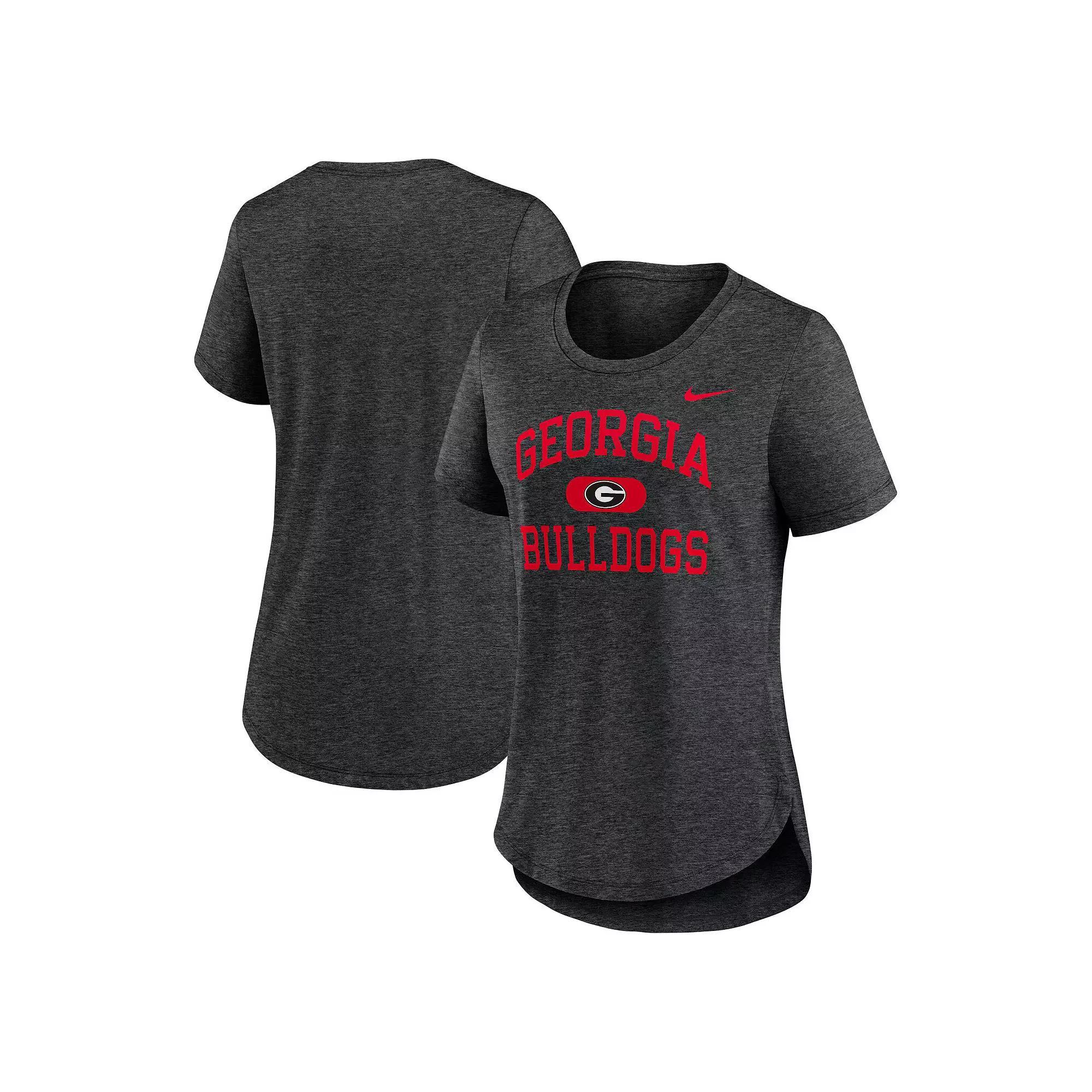 Women's Nike Heather Black Georgia Bulldogs Blitz T-Shirt, Size: Small, Charco Product Image