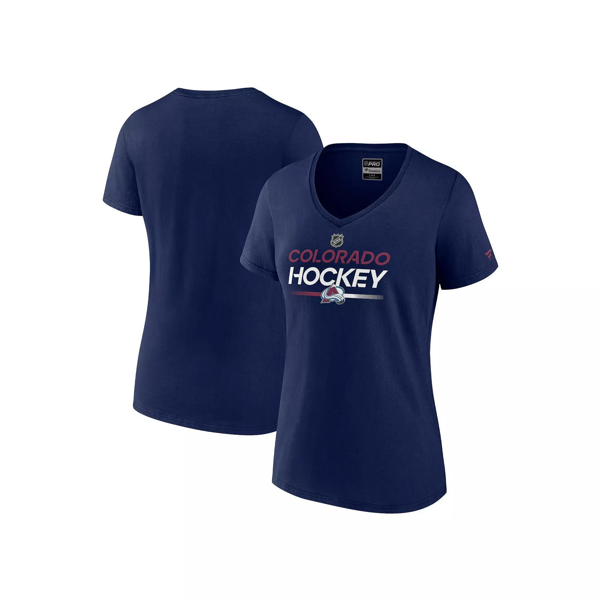 Women's Fanatics Branded  Black San Jose Sharks Authentic Pro V-Neck T-Shirt, Size: Medium, Sks Black Product Image