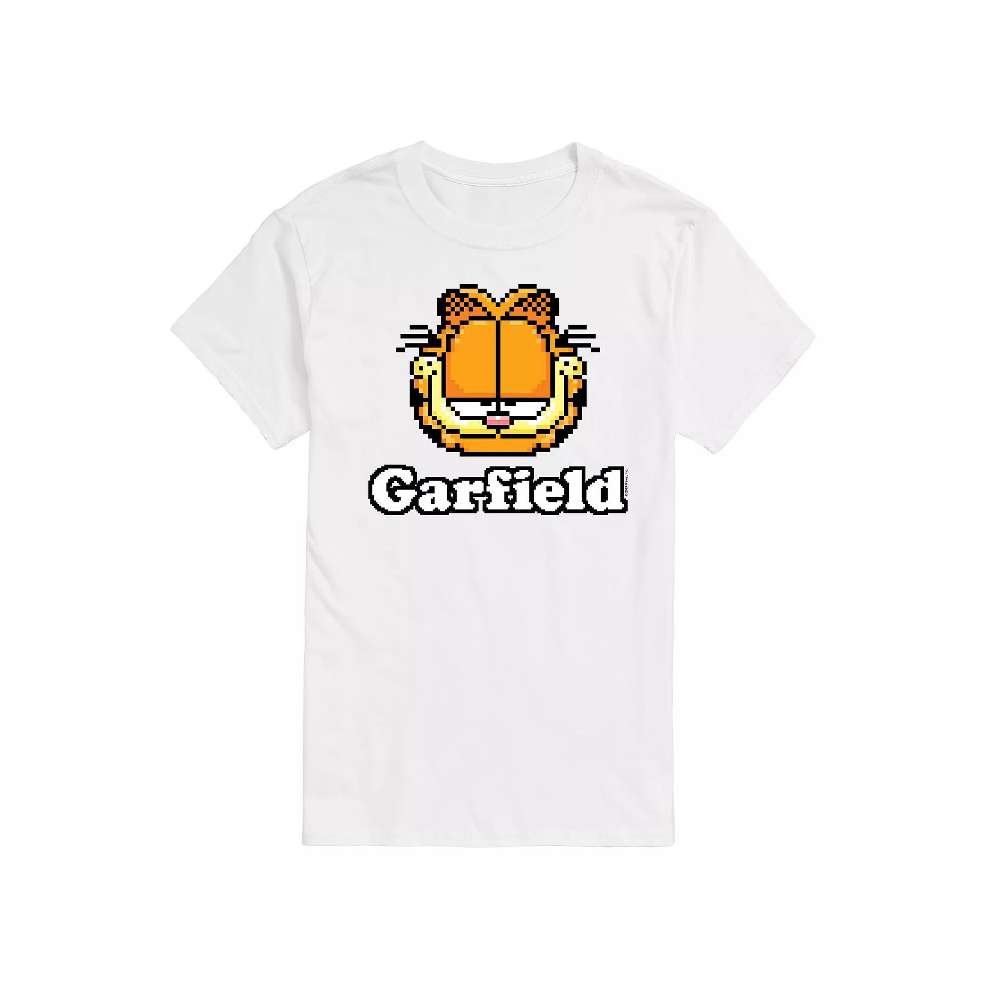 Mens Garfield Video Game Garfield Logo Graphic Tee Grey Gray Product Image