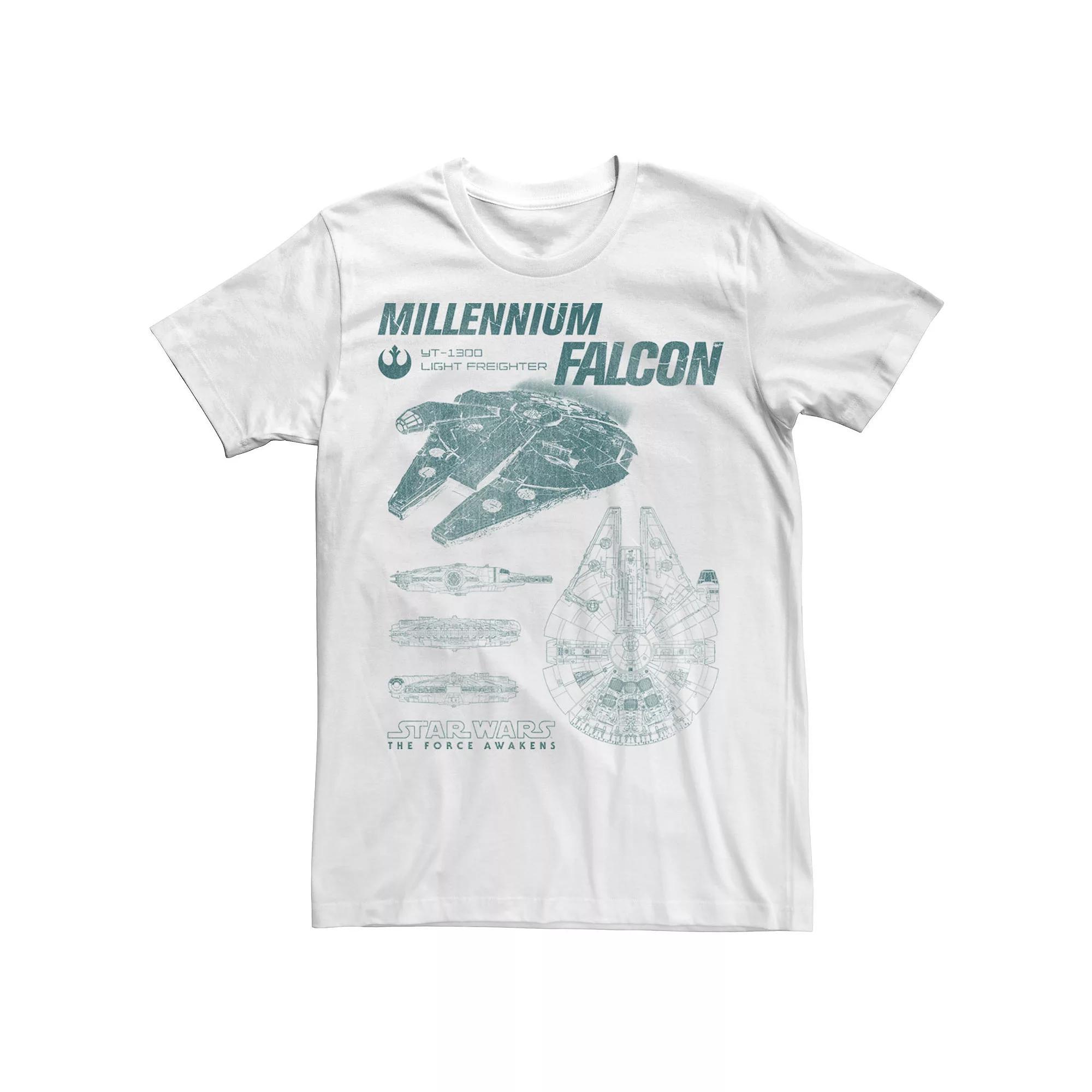 Men's Star Wars Millennium Falcon Profile Tee, Size: 3XL, White Product Image
