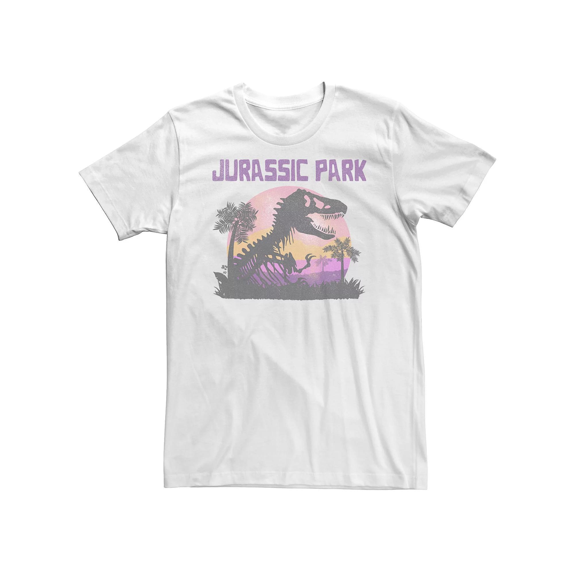 Big & Tall Jurassic Park Purple Hue Sunset Silhouette Tee, Men's, Size: 3XL, White Product Image
