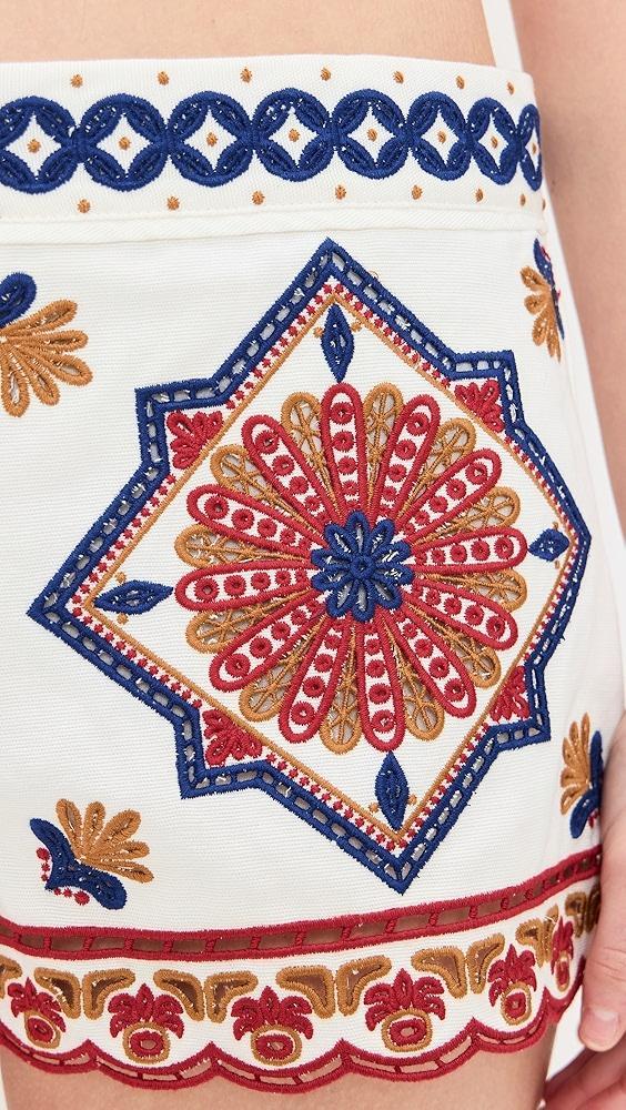 FARM Rio Off White Marys Tiles Shorts | Shopbop Product Image