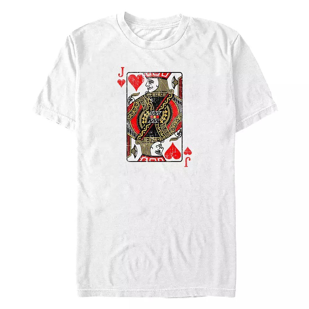 Big & Tall Jack Of Hearts Card Graphic Tee, Men's, Size: XL Tall, White Product Image