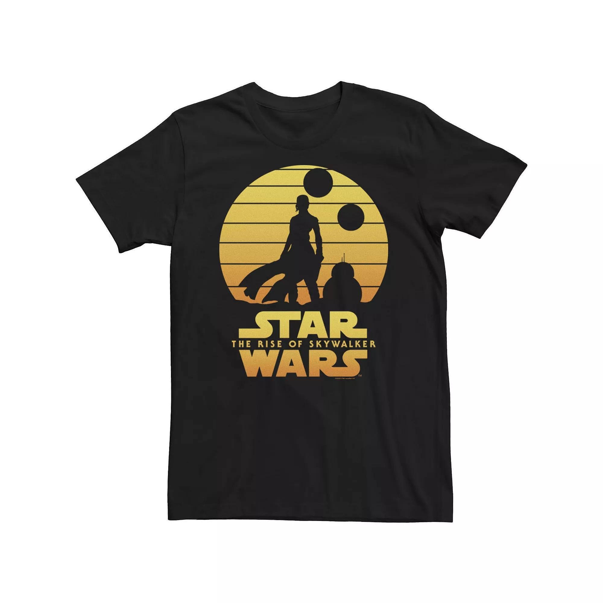 Men's Star Wars: The Rise Of Skywalker Rey & BB-8 Silhouette Tee, Size: Medium, Black Product Image