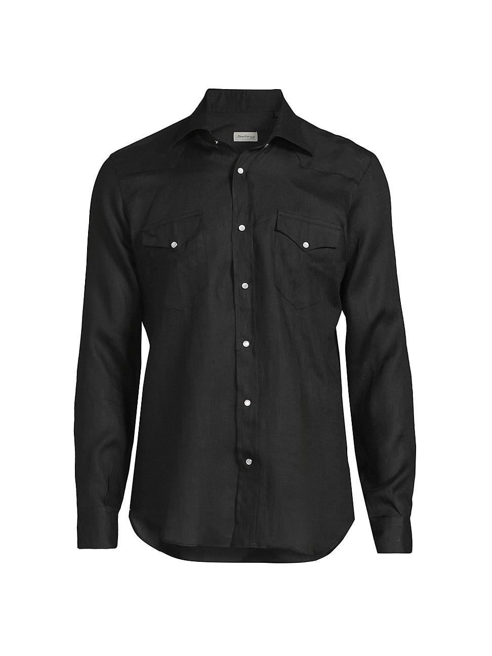 Mens Western Linen Shirt Product Image