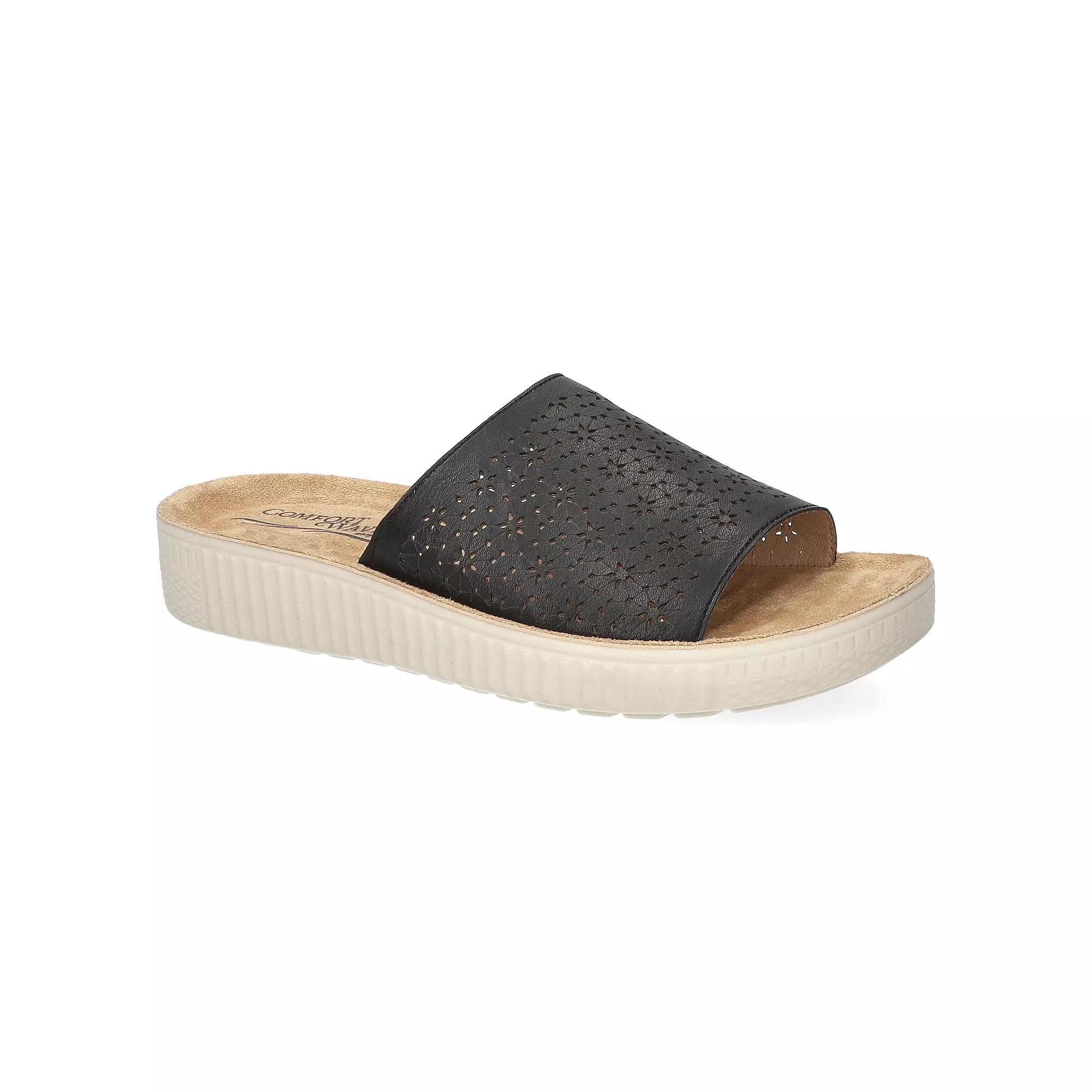 Easy Street Ivey Comfort Women's Platform Slide Sandals, Size: 9.5 Wide, Black Product Image
