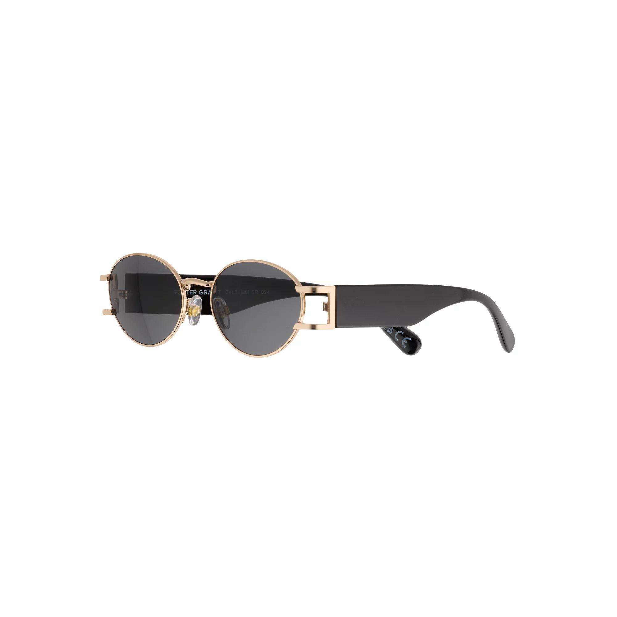 Women's Cali Blue Metal Oval Sunglasses, Black Product Image