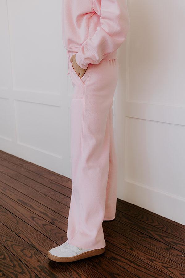 Cozy Lifestyle High Waist Vintage Wash Pants in Pink Product Image