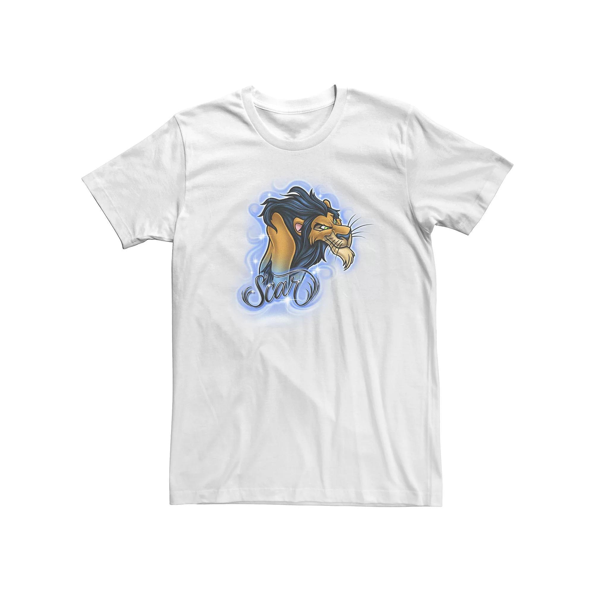 Big & Tall Disney The Lion King Scar Airbrushed Portrait Logo Tee, Men's, Size: 4XL Tall, White Product Image