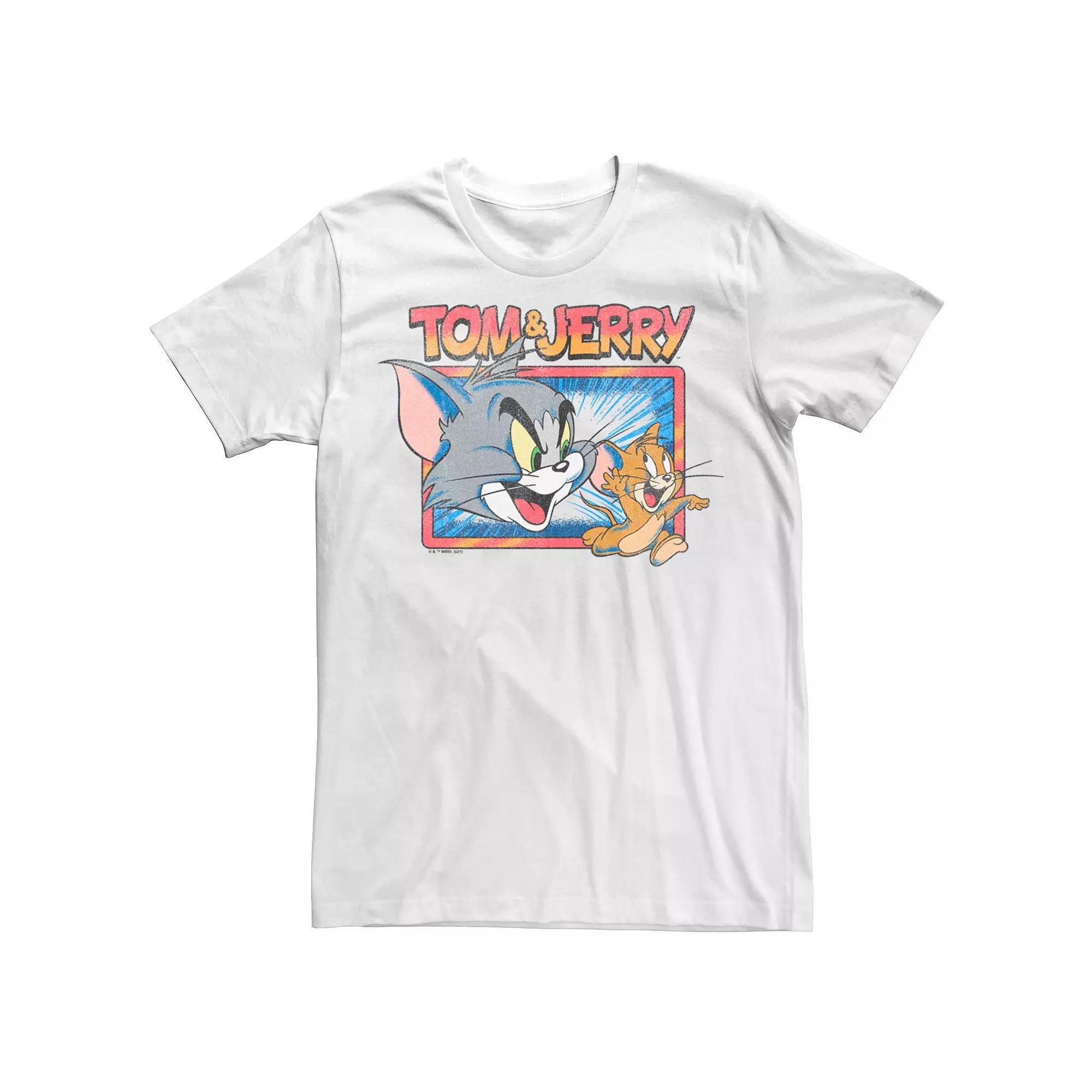 Men's Tom And Jerry Funny Tom Tee, Size: Large, White Product Image