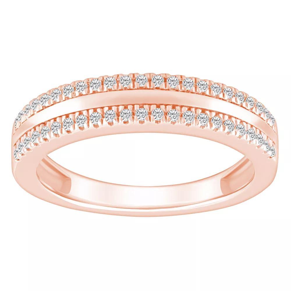 Alyson Layne 14k Gold 1/4 Carat T.W. Diamond Pave & Polished Wedding Band, Women's, Size: 8, 14k Rsgold Product Image