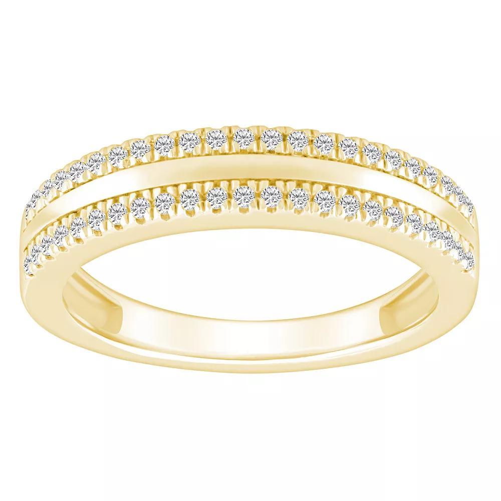 Alyson Layne 14k Gold 1/4 Carat T.W. Diamond Pave & Polished Wedding Band, Women's, Size: 8, 14k Rsgold Product Image