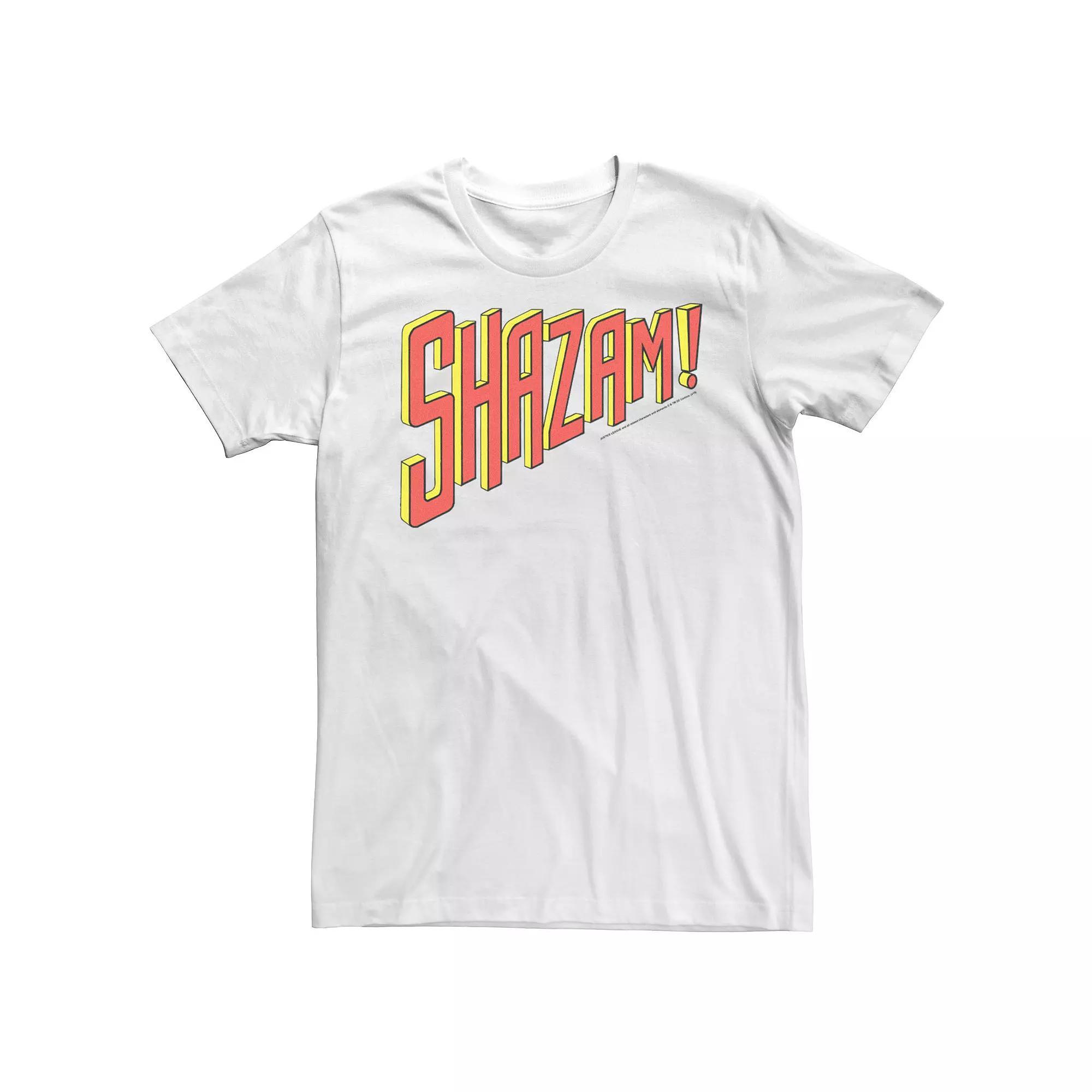 Men's Justice League Shazam Retro Logo Tee, Size: Medium, White Product Image