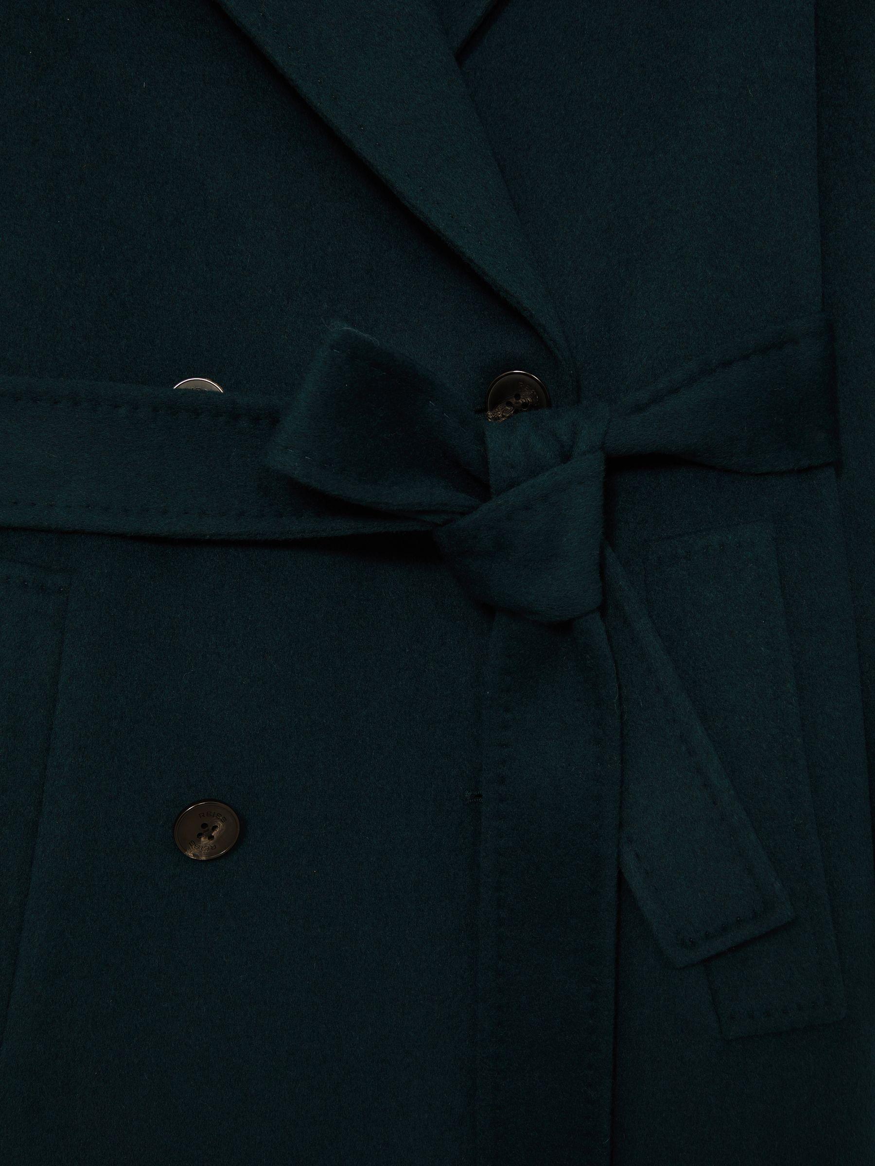 Petite Double-Breasted Blindseam Coat Wool-Blend in Green Product Image
