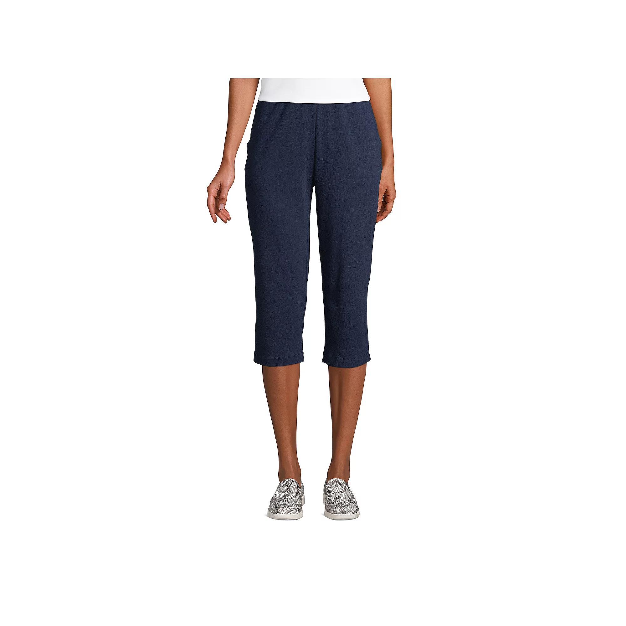 Women's Lands' End Sport High Waist Pull-On Capri Pants, Size: XL Tall, Black Product Image