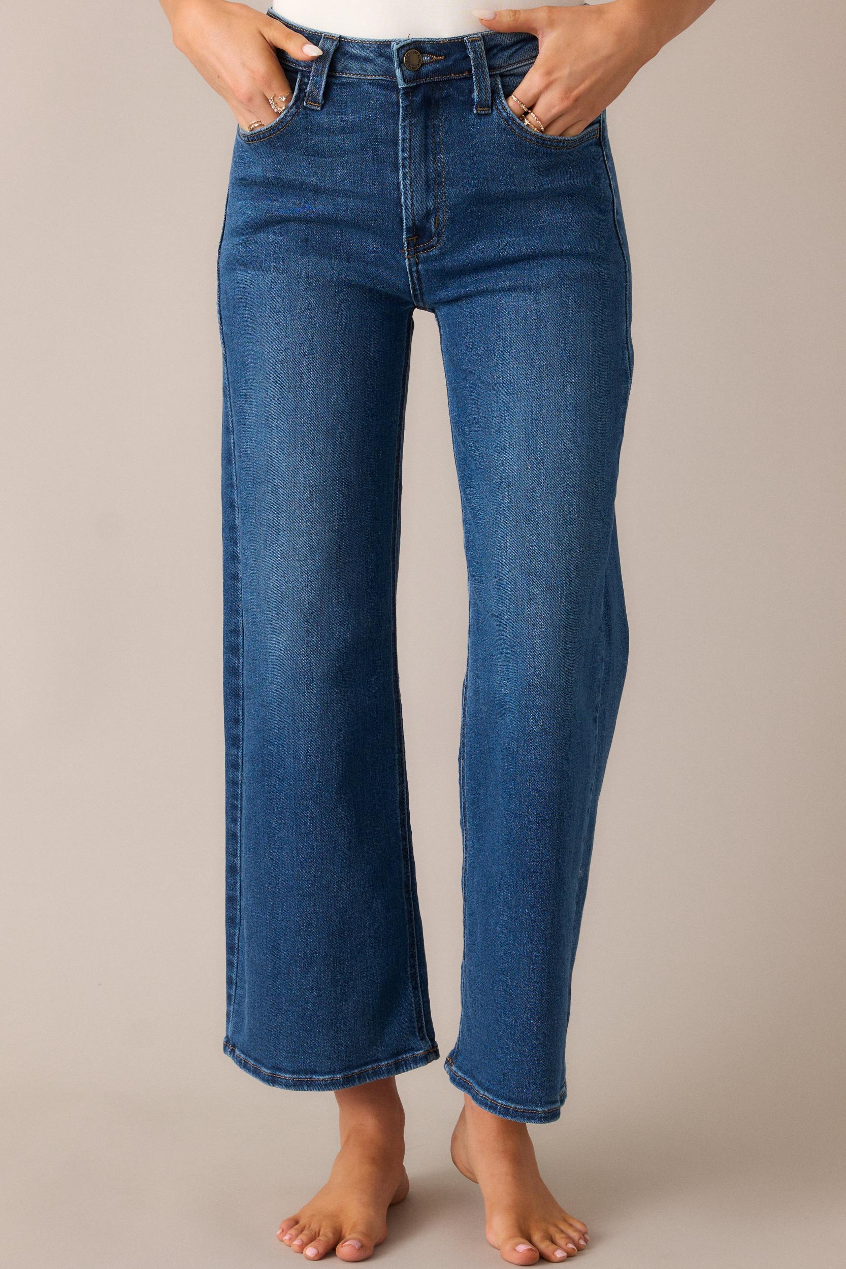 Always First Dark Wash Wide Leg Jeans Product Image