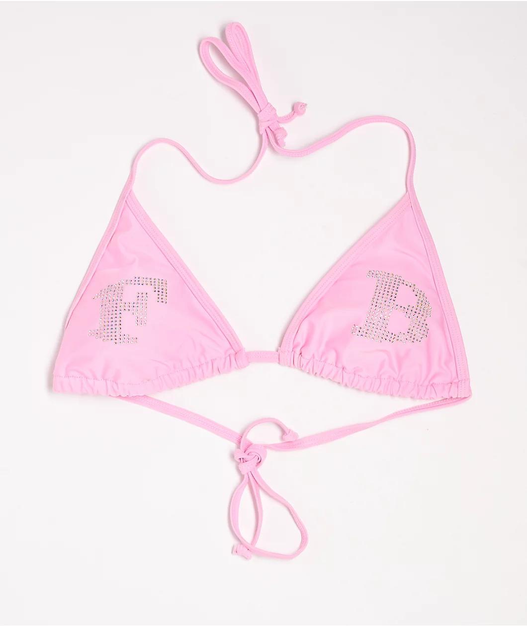 FB County Rhinestone Pink Bikini Top Product Image