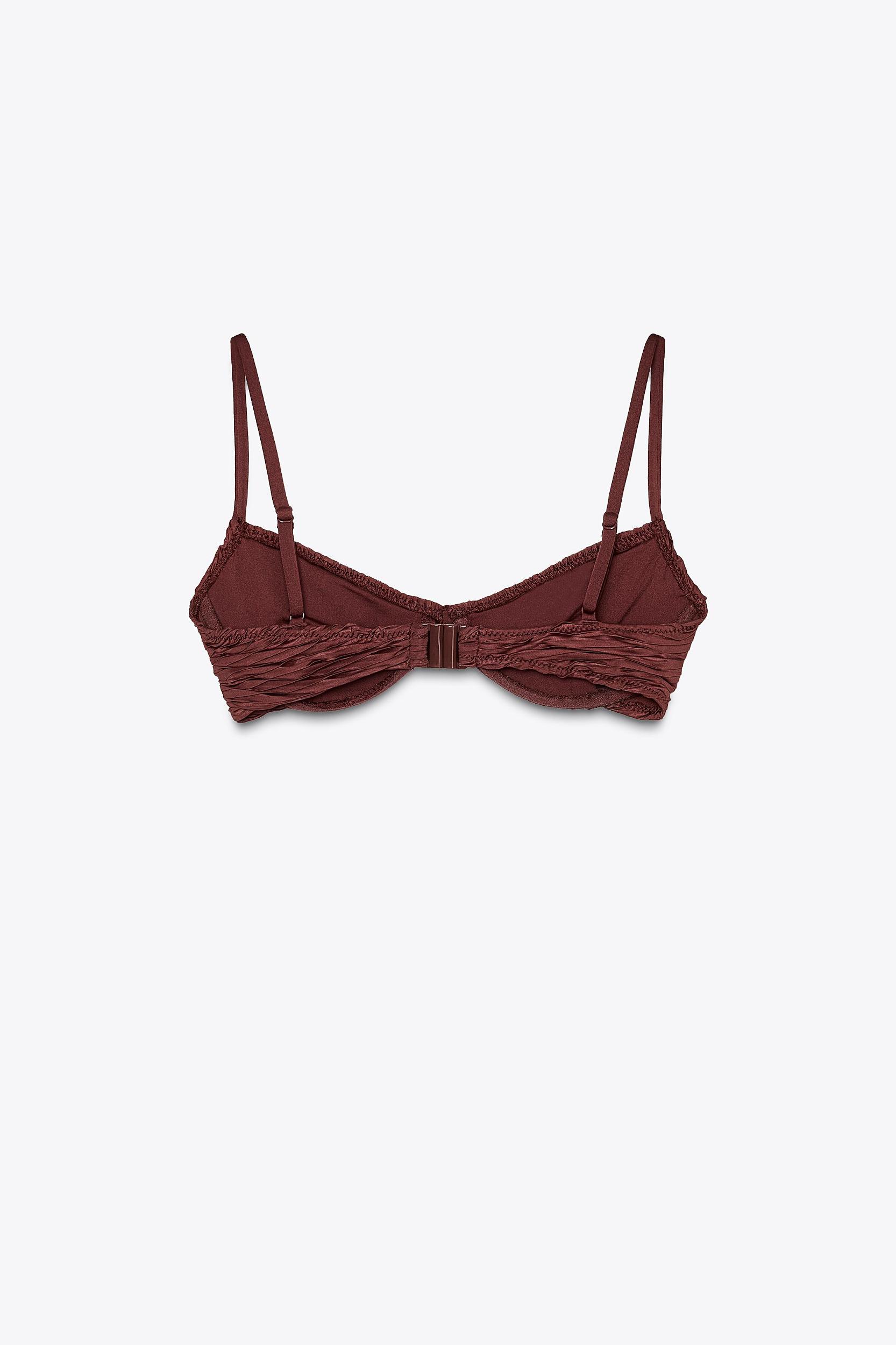 PLEATED UNDERWIRE BIKINI TOP Product Image