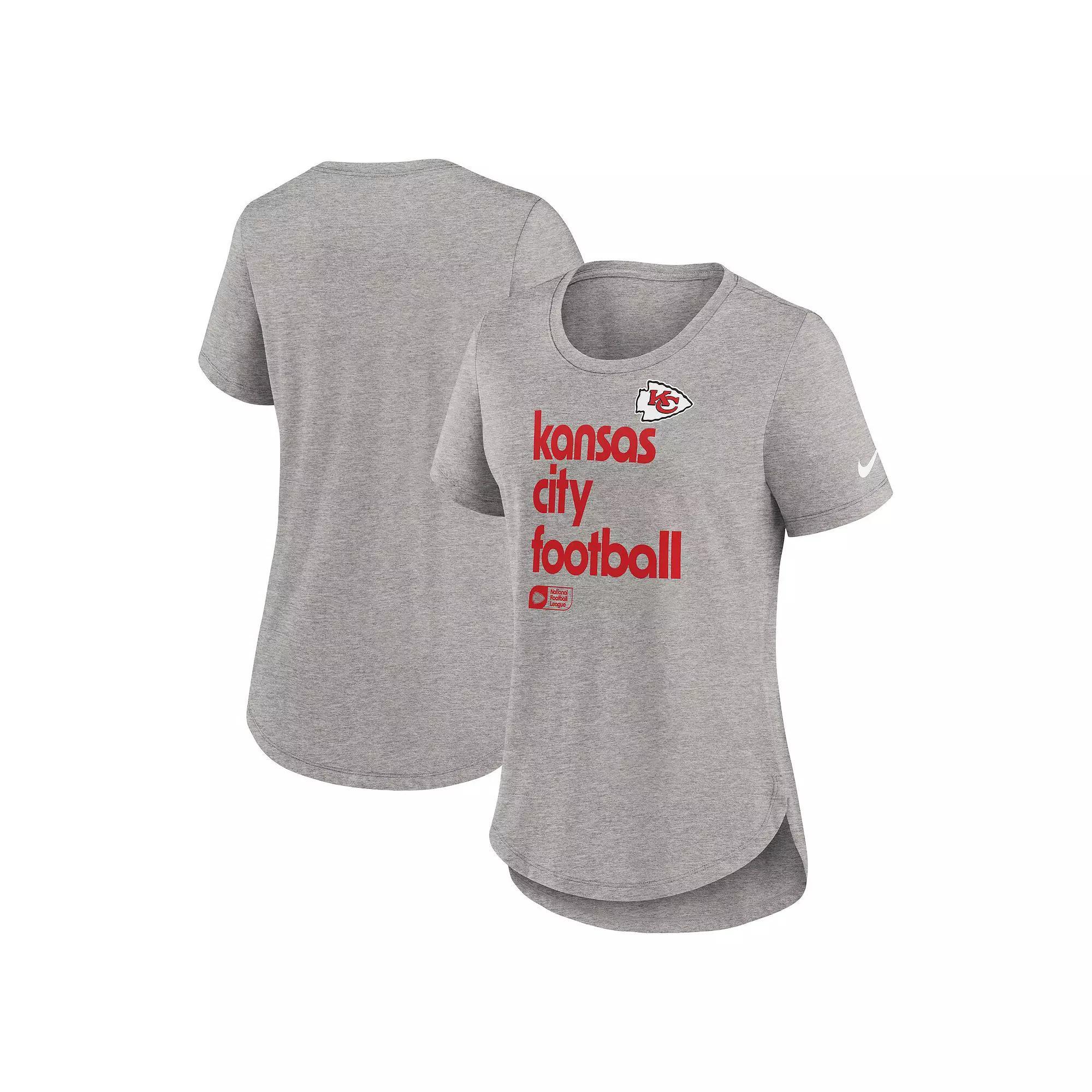 Women's Nike  Heather Gray Seattle Seahawks Fashion Tri-Blend T-Shirt, Size: Small, Grey Product Image