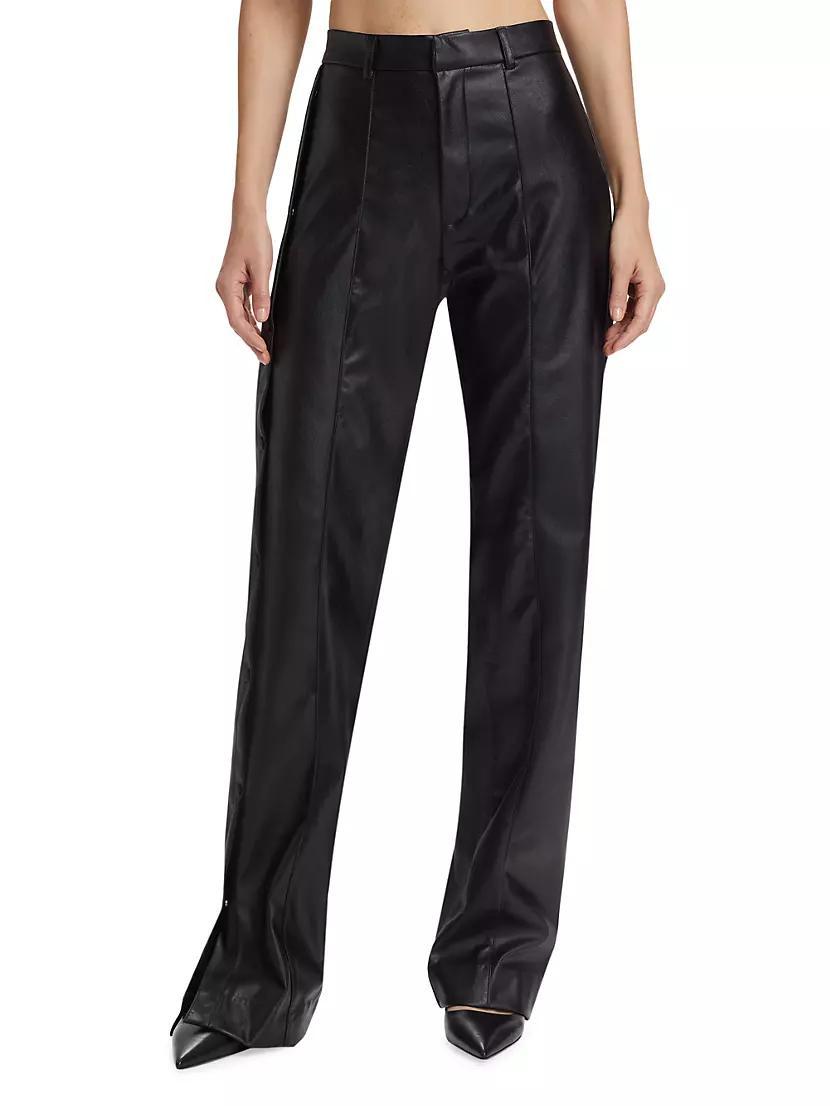 Julia Vegan Leather Split-Hem Pants Product Image