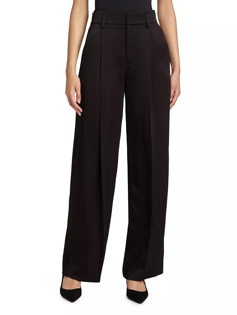 Womens Satin Wide-Leg Trousers Product Image