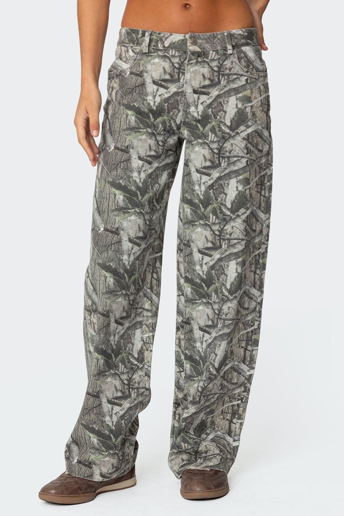 Camo & Bow Low Rise Jeans Product Image