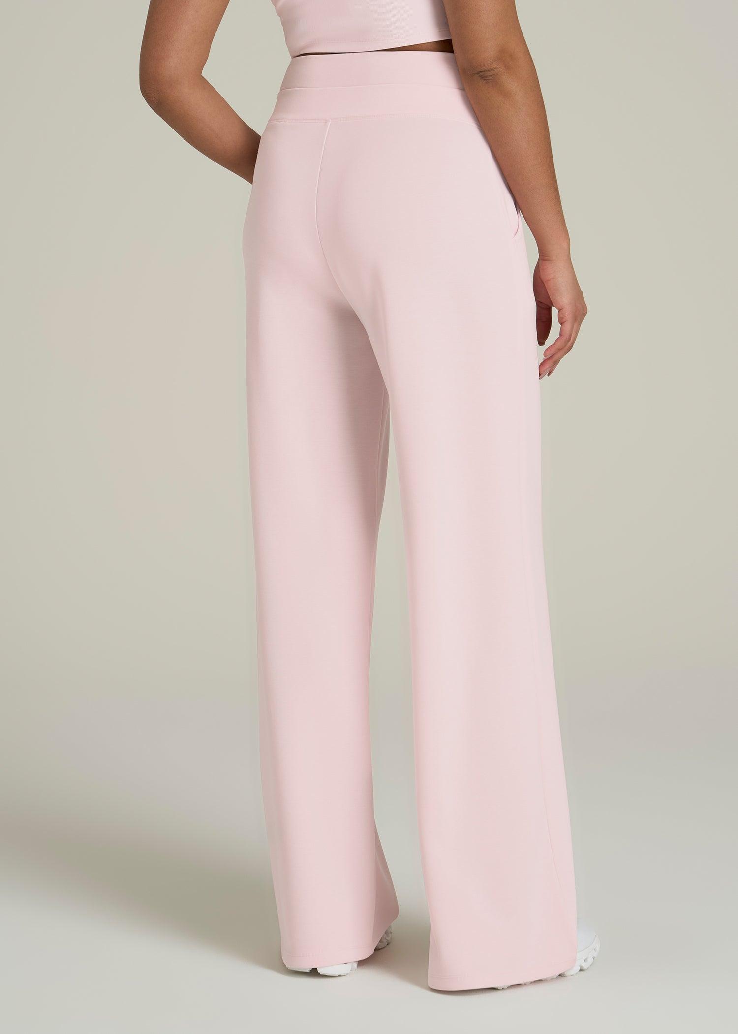 Soft Motion Wide Leg Ultra High Rise Pant for Tall Women in Barely Pink Product Image