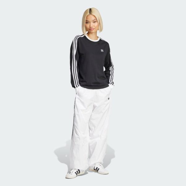 adidas Adicolor 3-Stripes Regular Long Sleeve Tee Black S Womens Product Image