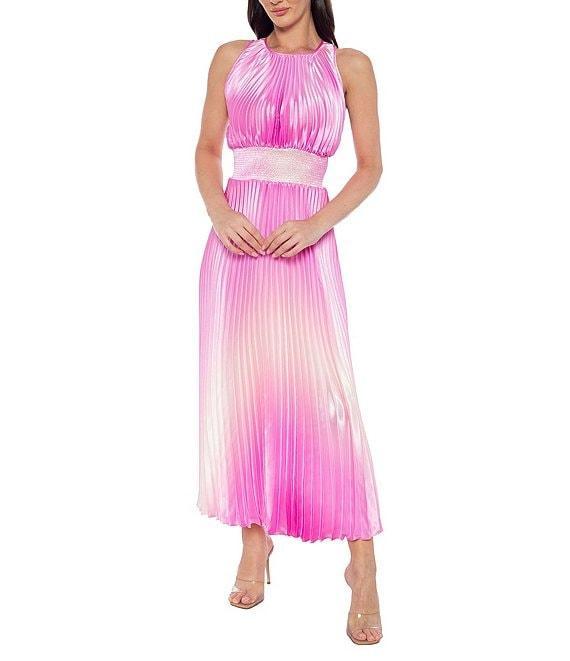 Marina Ombre Pleated A-Line Dress Product Image