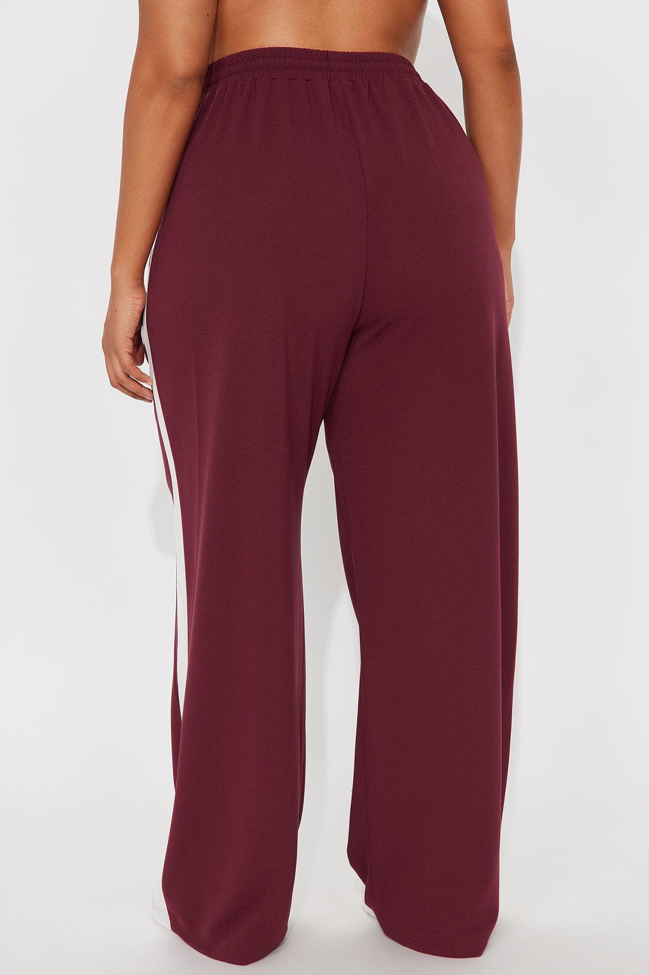 Point Of View Track Trouser Pant - Burgundy/combo Product Image