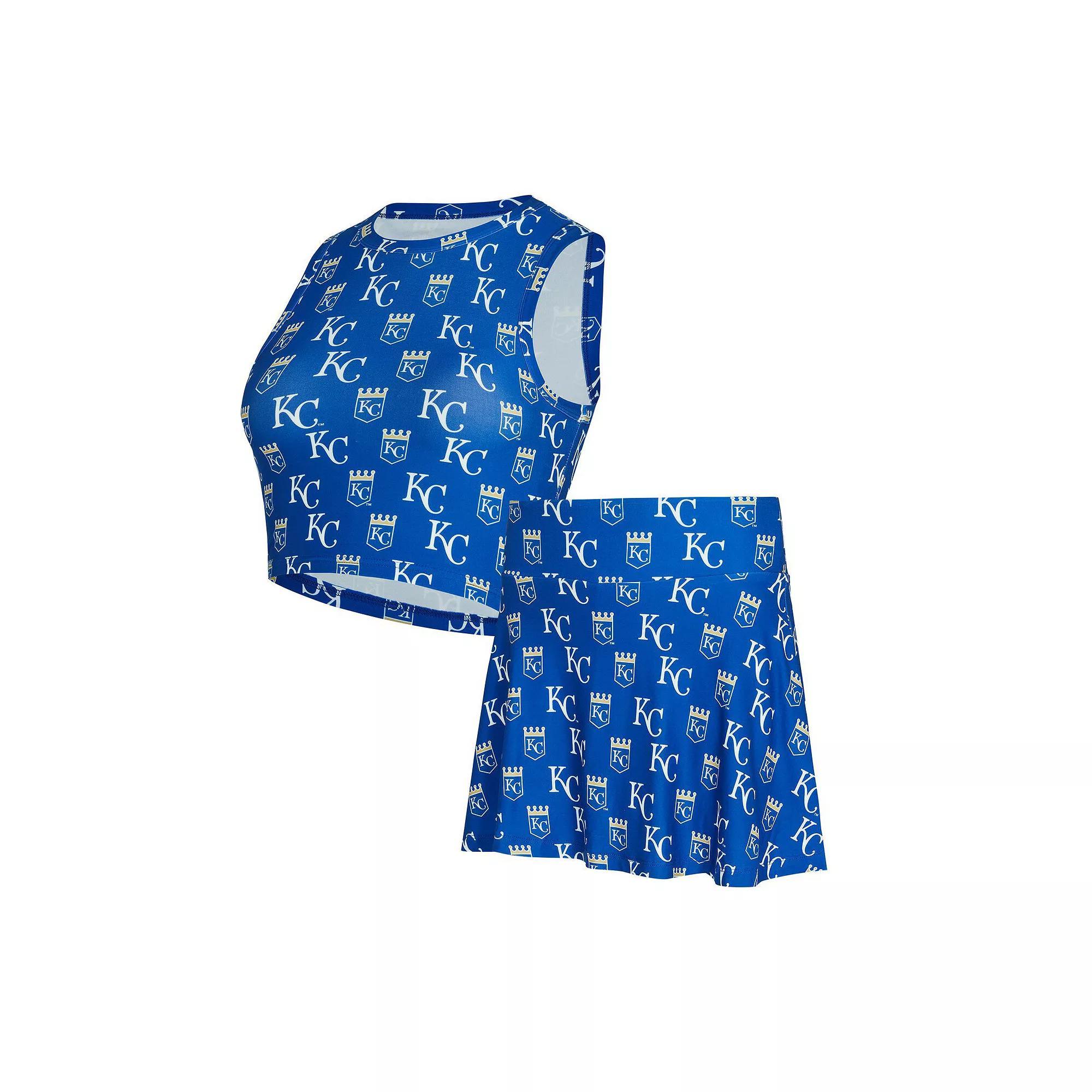 Women's Concepts Sport  Royal Kansas City Royals Knit Tank Top & Skort Set, Size: 2XL, Blue Product Image