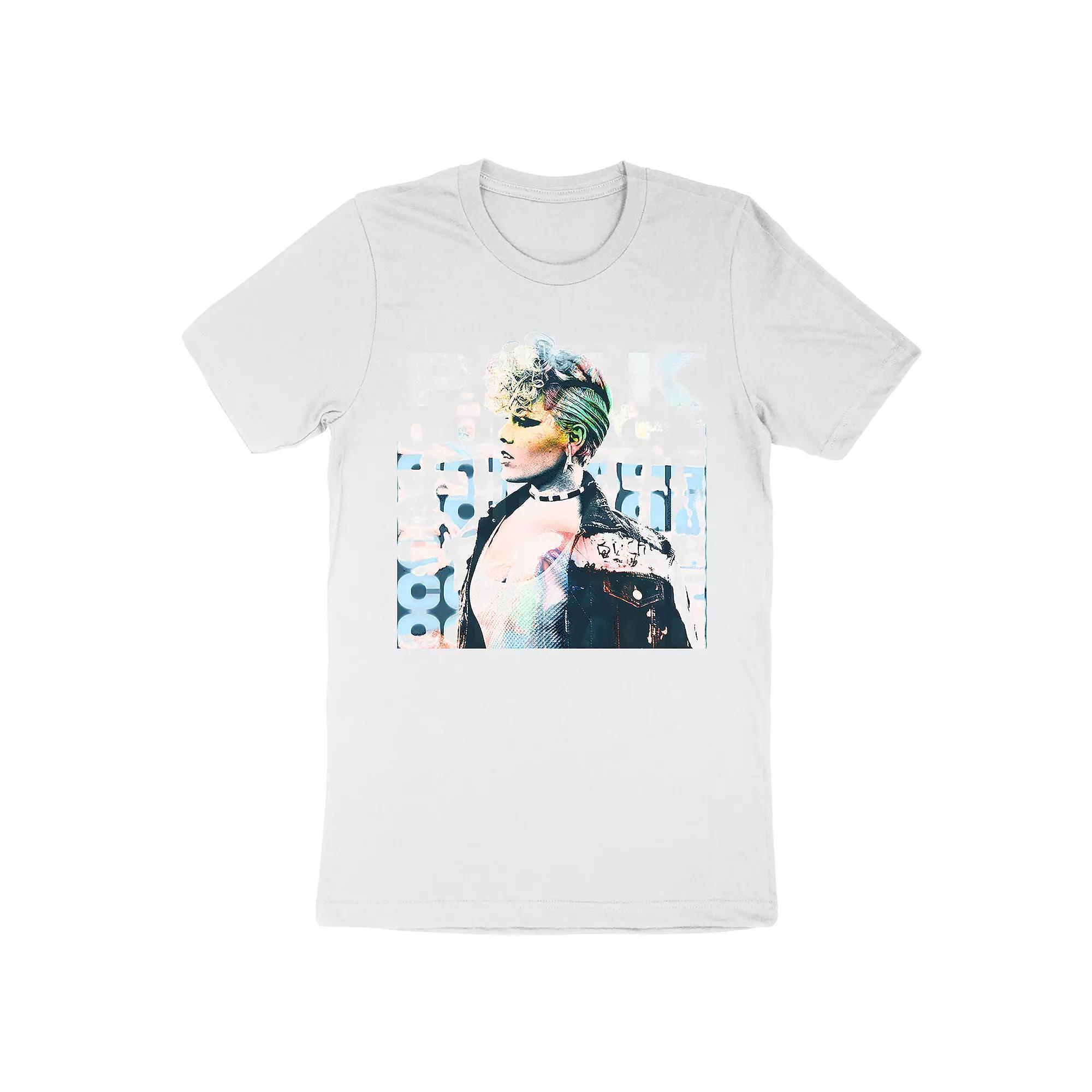 Men's Pink Tee, Size: Small, White Product Image