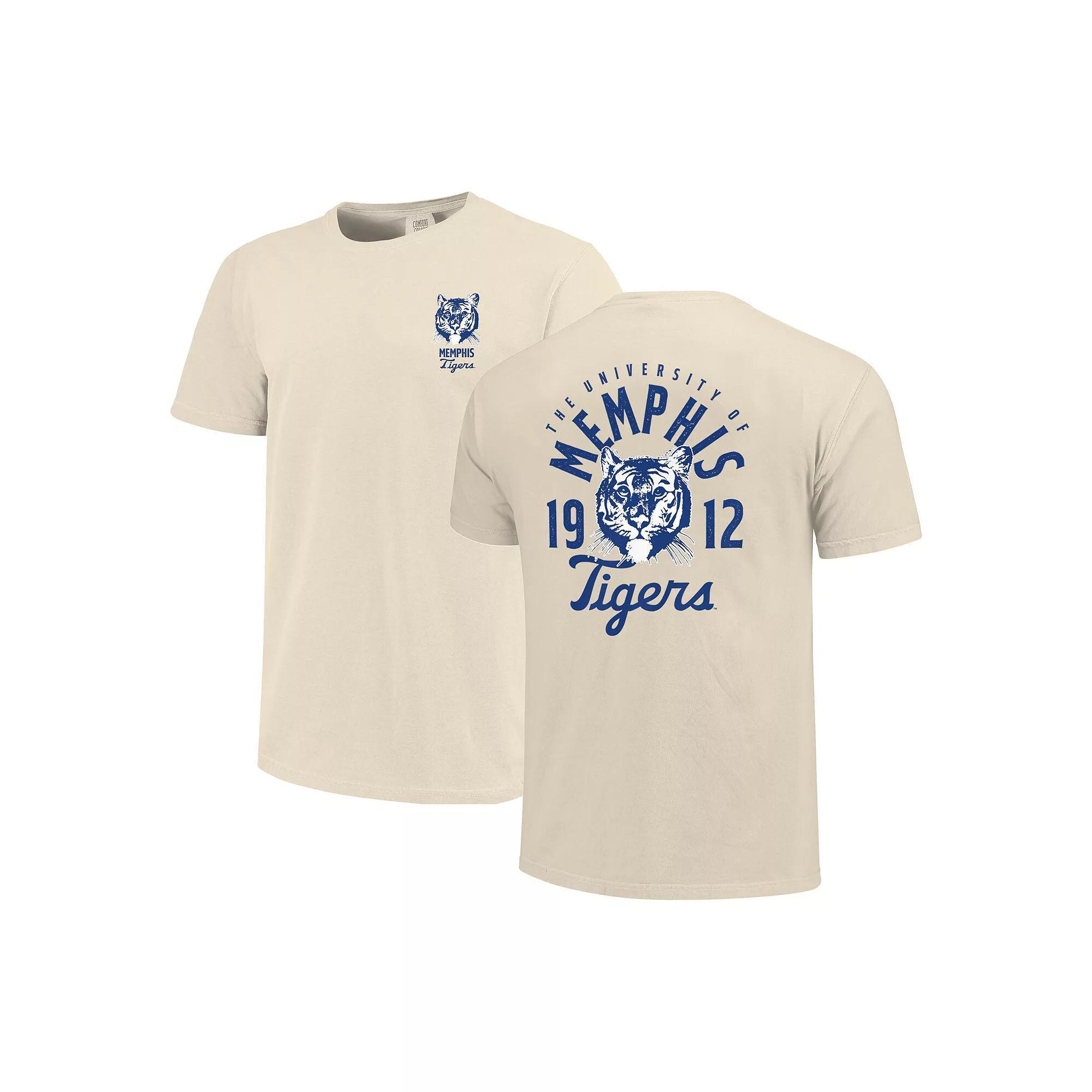 Men's Cream Memphis Tigers Comfort Colors Mascot Overlay T-Shirt, Size: Medium, Beige Product Image