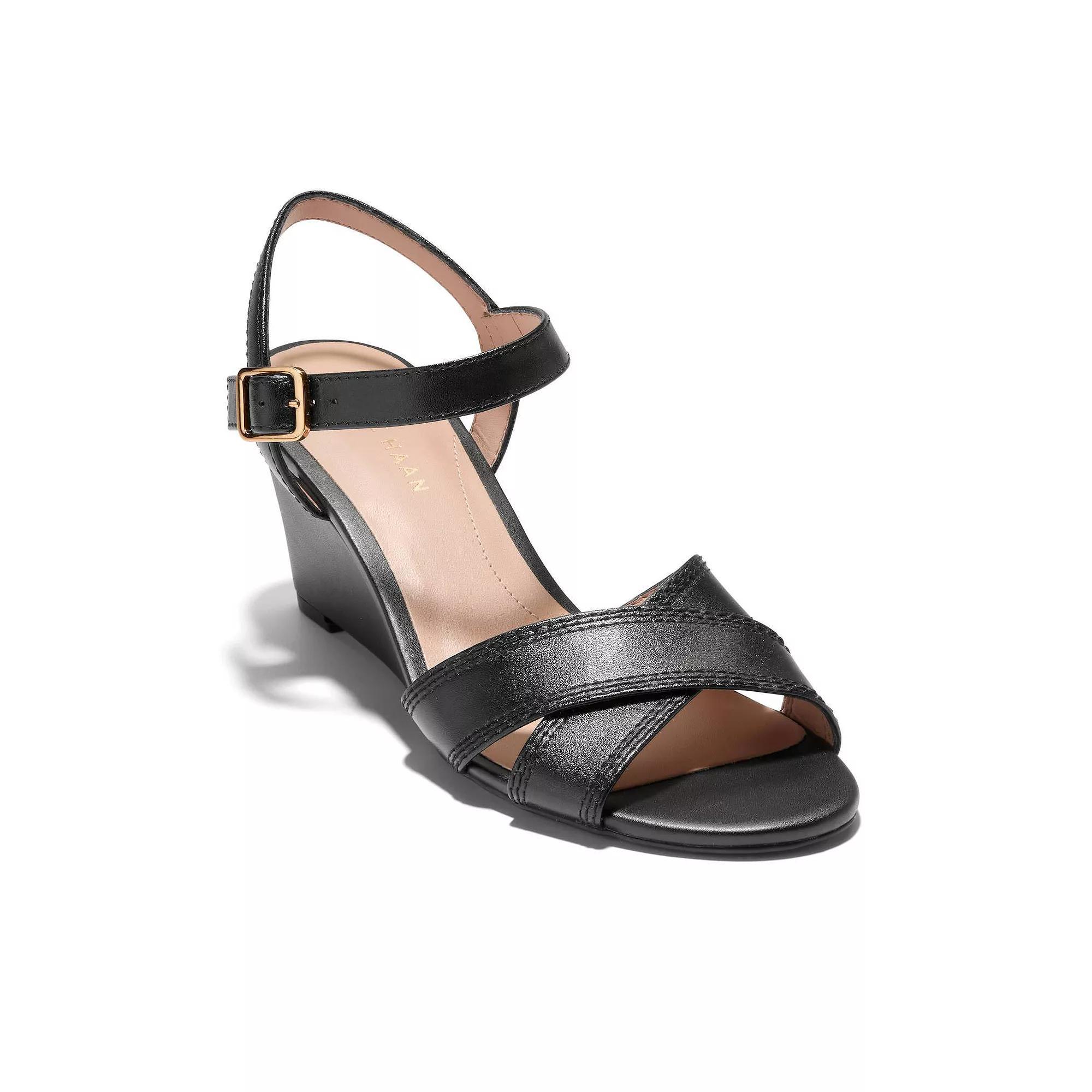 Cole Haan Renata Women's Criss Cross Wedge Sandals, Size: 9.5, Black Product Image