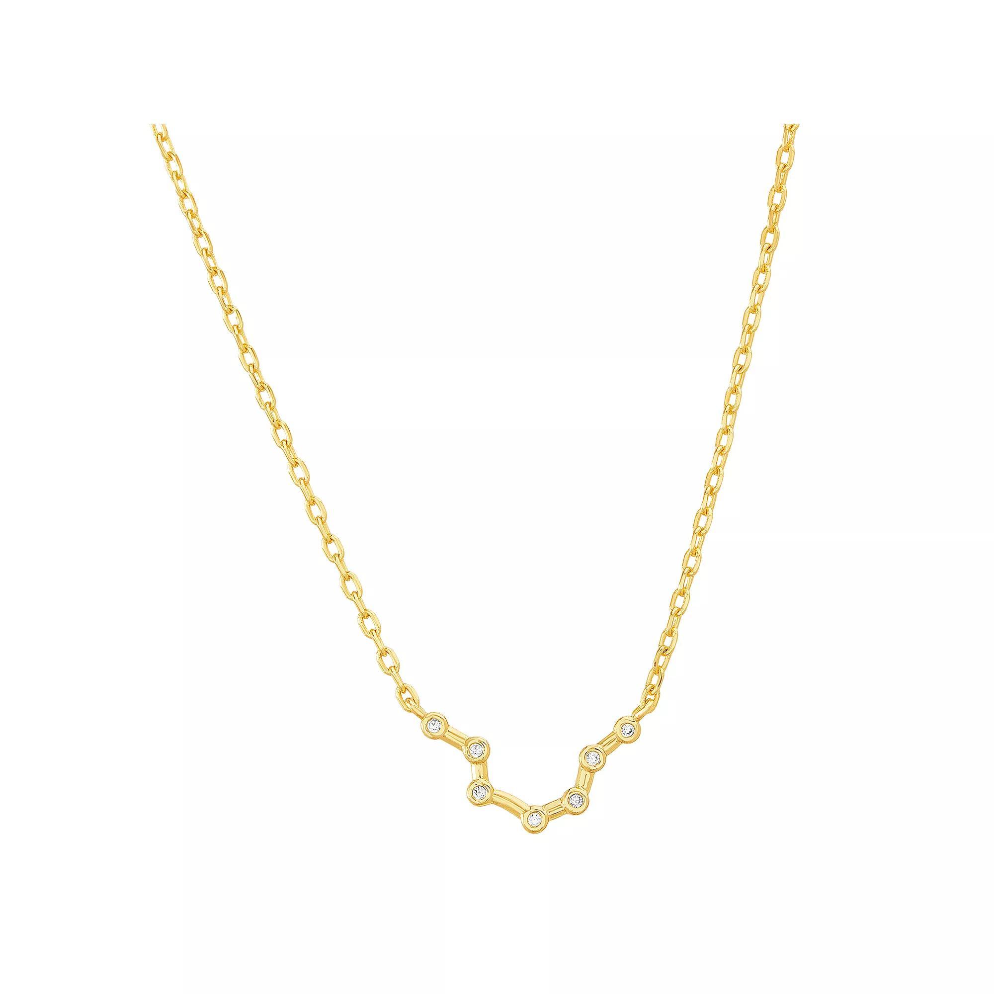 Paige Harper Sterling Silver Cubic Zirconia Zodiac Constellation Necklace, Women's, Size: 16-18" ADJ, Aquarius Product Image