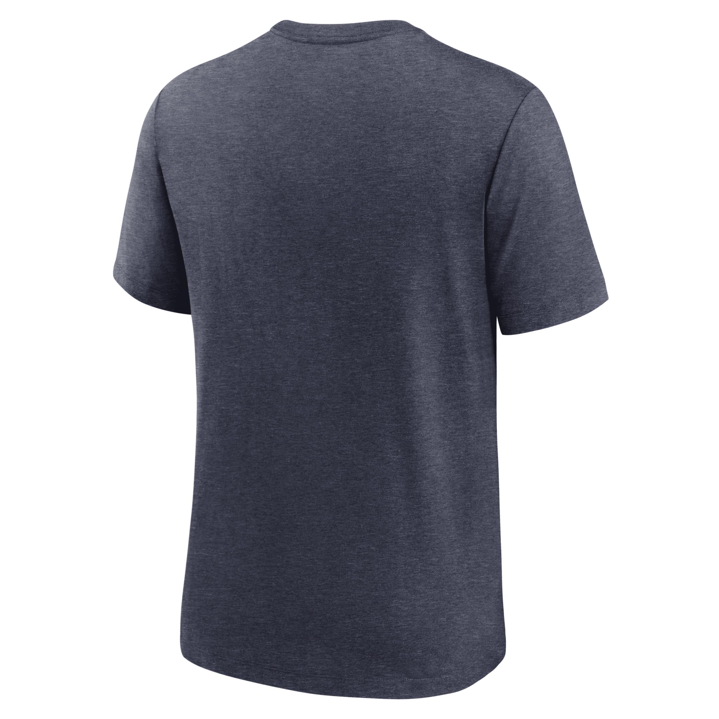 Mens Nike Heather Boston Red Sox Cooperstown Collection Local Stack Tri-Blend T-Shirt Blue Product Image