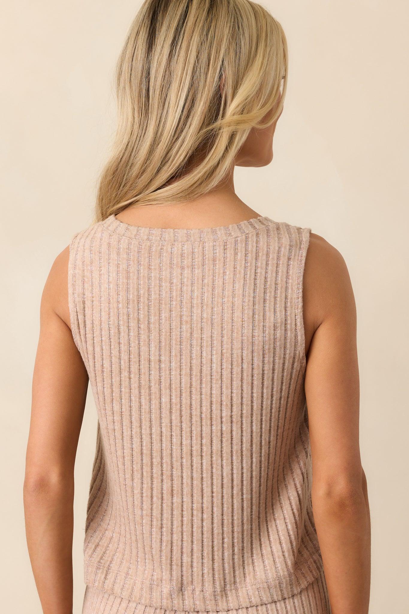 Z Supply Tan Sloane V-Neck Silky Rib Tank Product Image