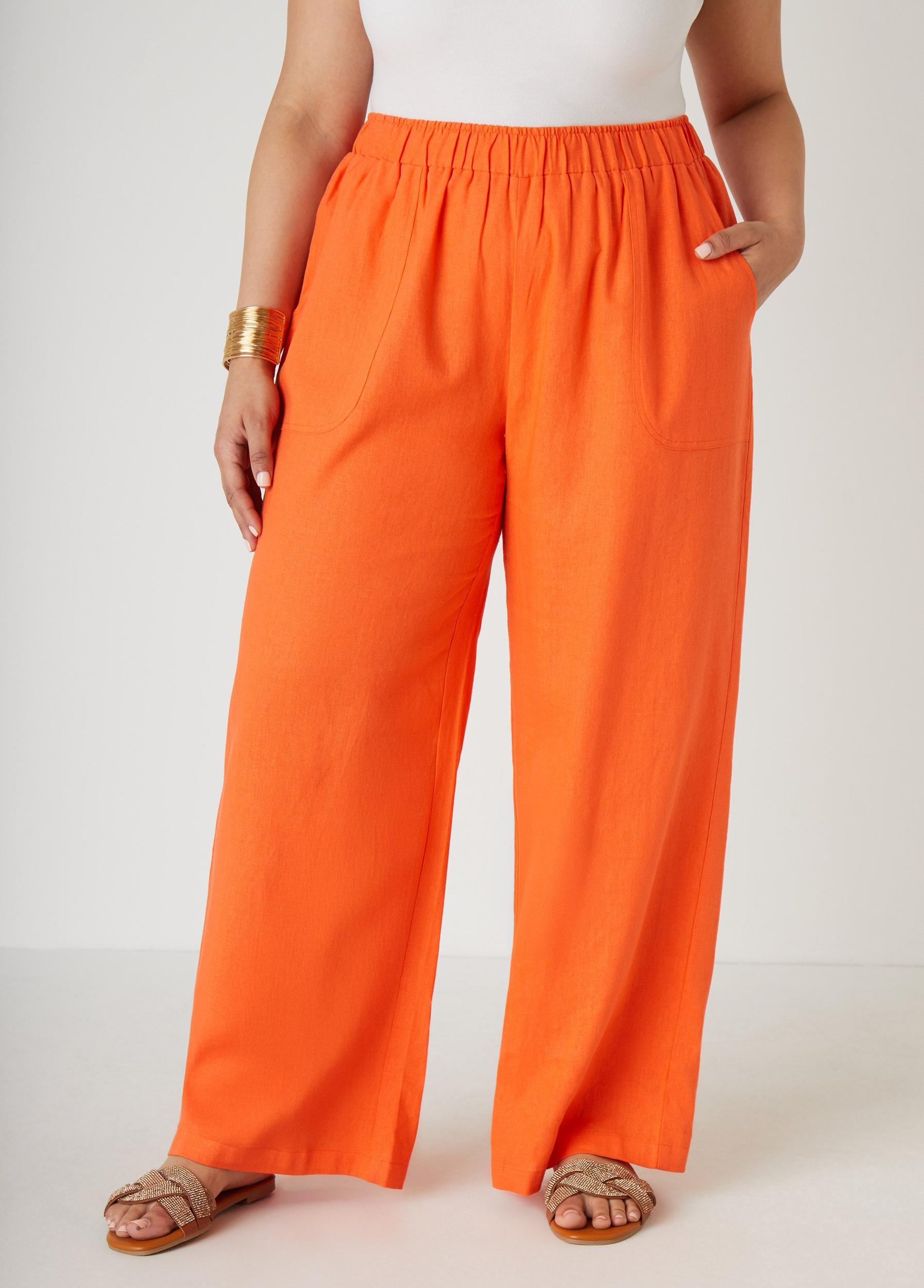 High Rise Linen Blend Pants Product Image