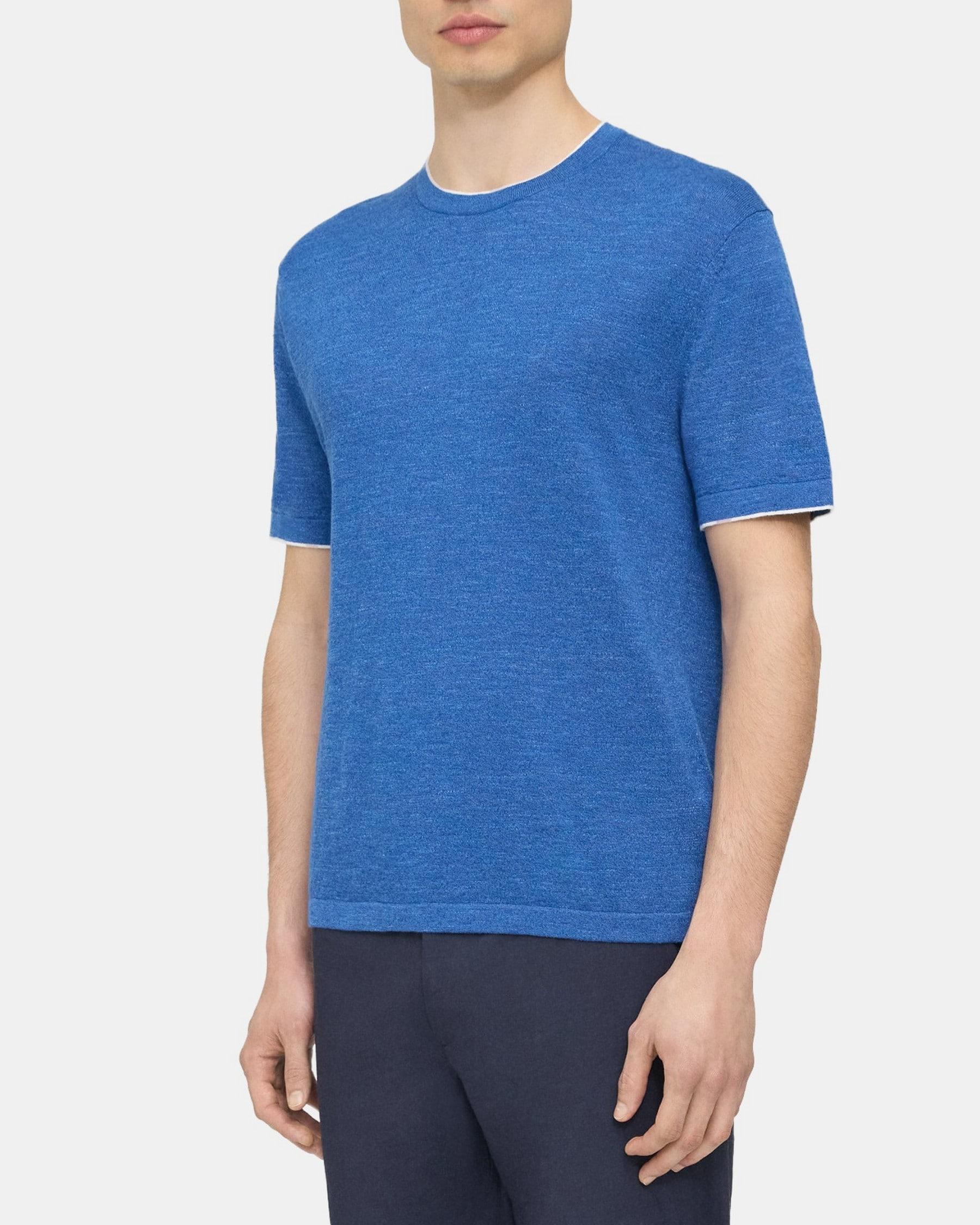 Short-Sleeve Tee in Cotton-Linen Product Image