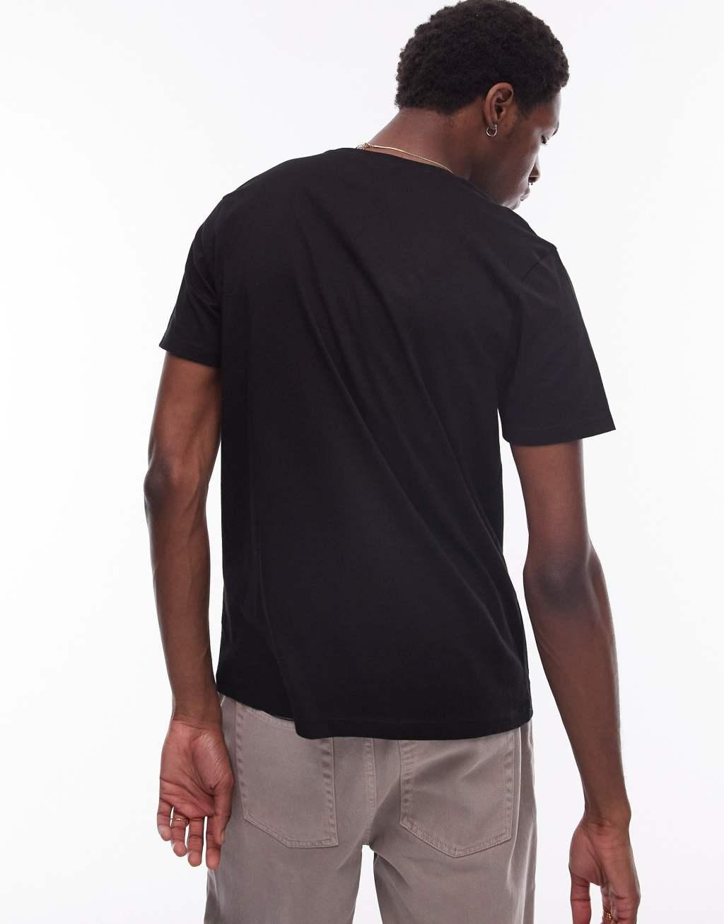 Topman 2 pack regular t-shirt in black & white Product Image