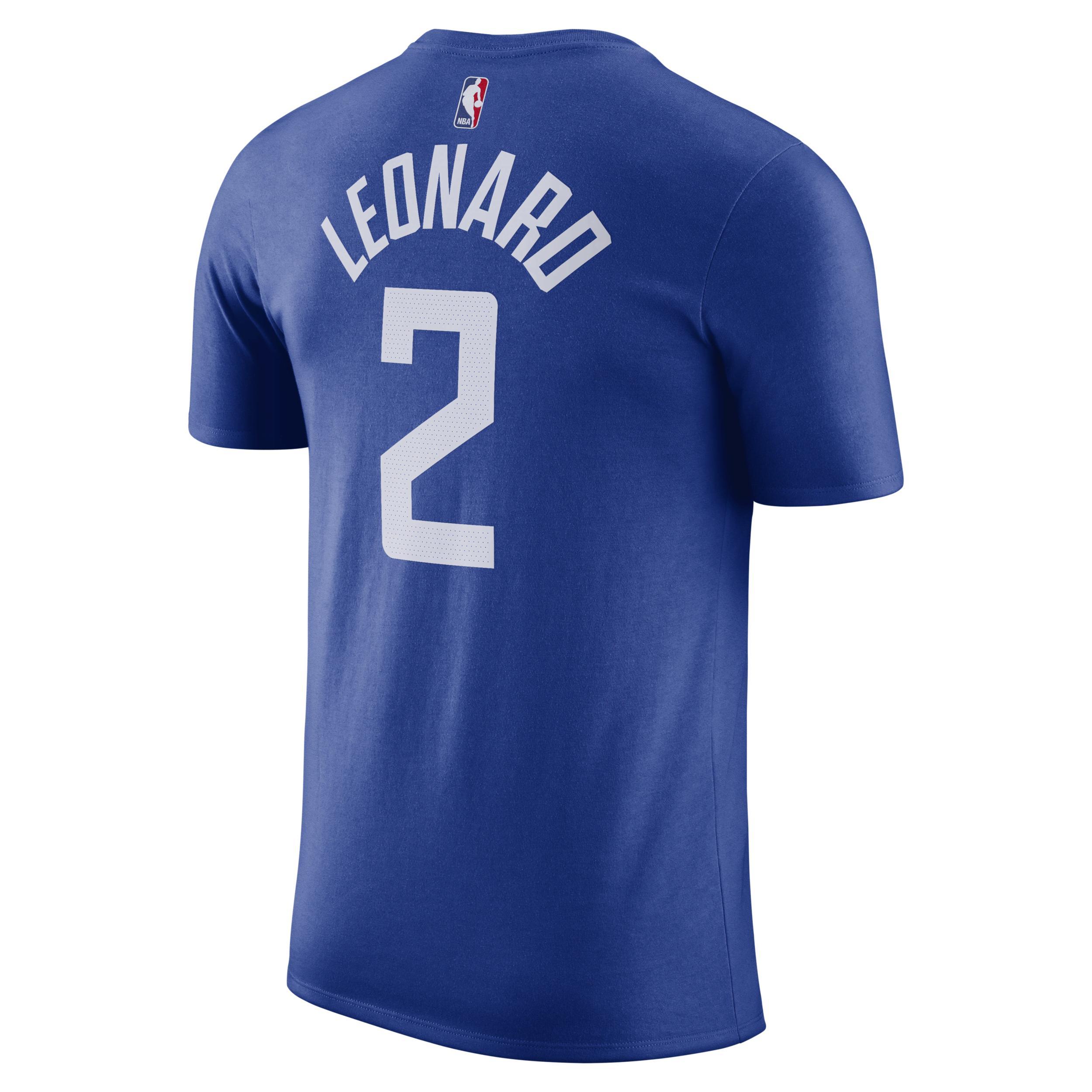 Men's Nike Kawhi Leonard Royal LA Clippers Icon 2022/23 Name & Number T-Shirt, Size: Large, Blue Product Image