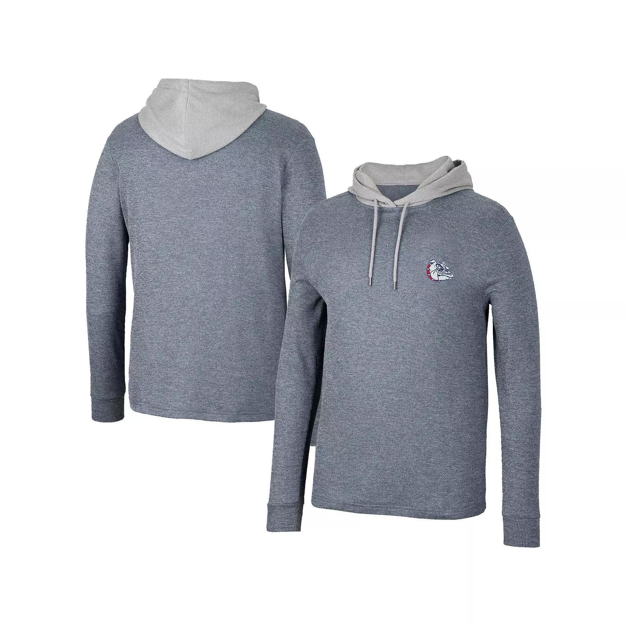Men's Colosseum Navy Gonzaga Bulldogs Ballot Waffle-Knit Thermal Long Sleeve Hoodie T-Shirt, Size: XL, Zag Blue Product Image