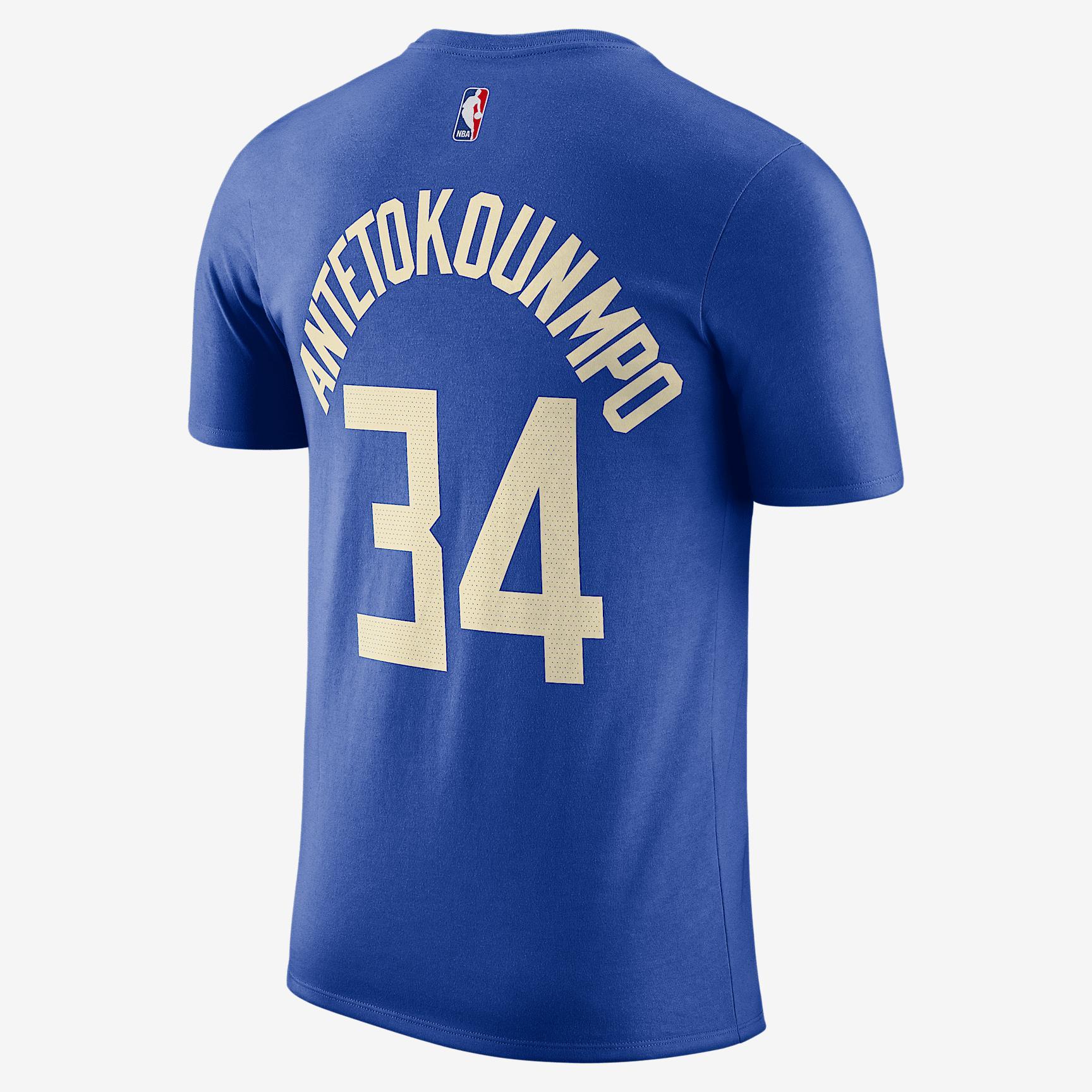 Giannis Antetokounmpo Milwaukee Bucks Essential City Edition Men's Nike NBA T-Shirt Product Image