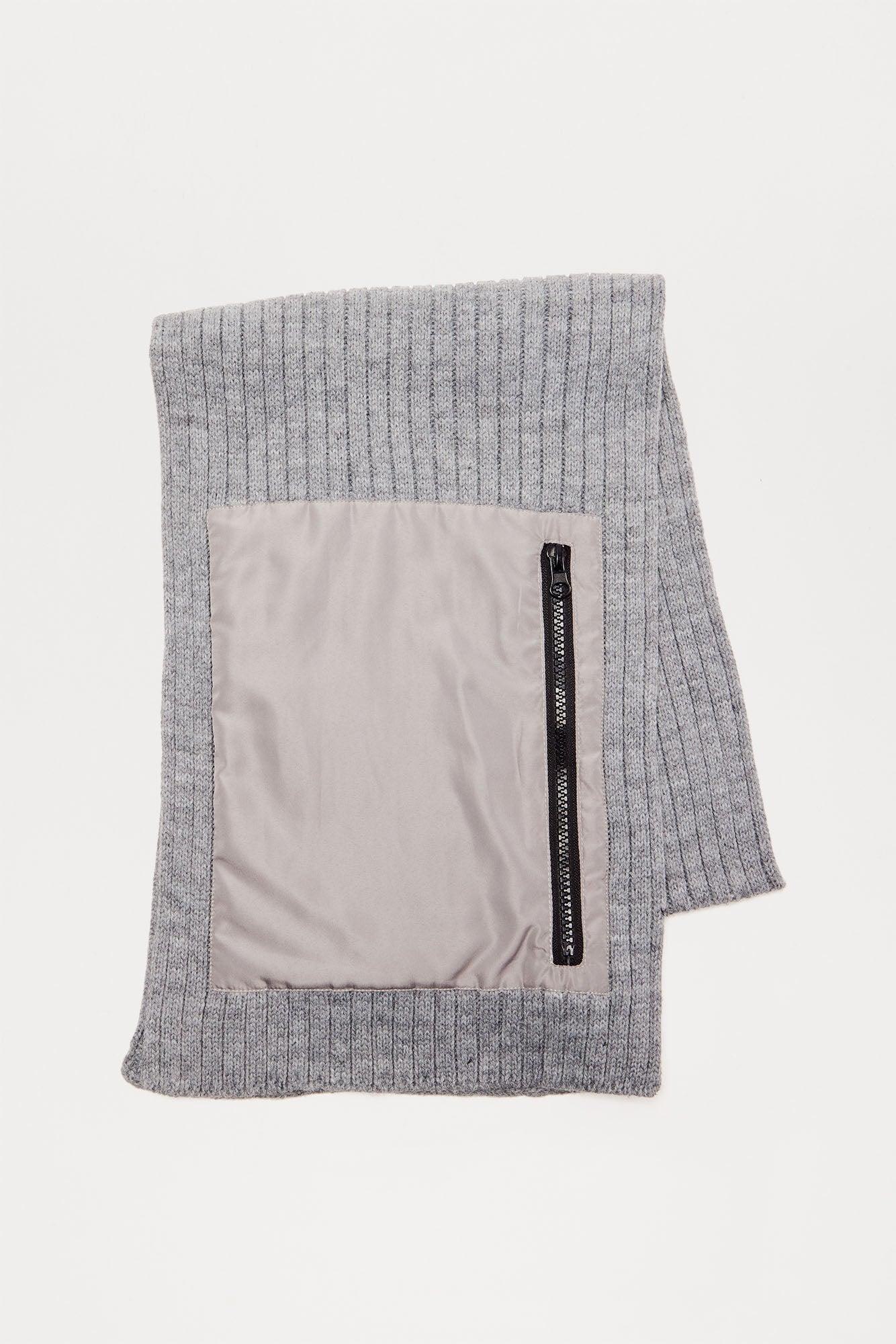 Cold Ribbed Knit Scarf - Heather Grey Product Image