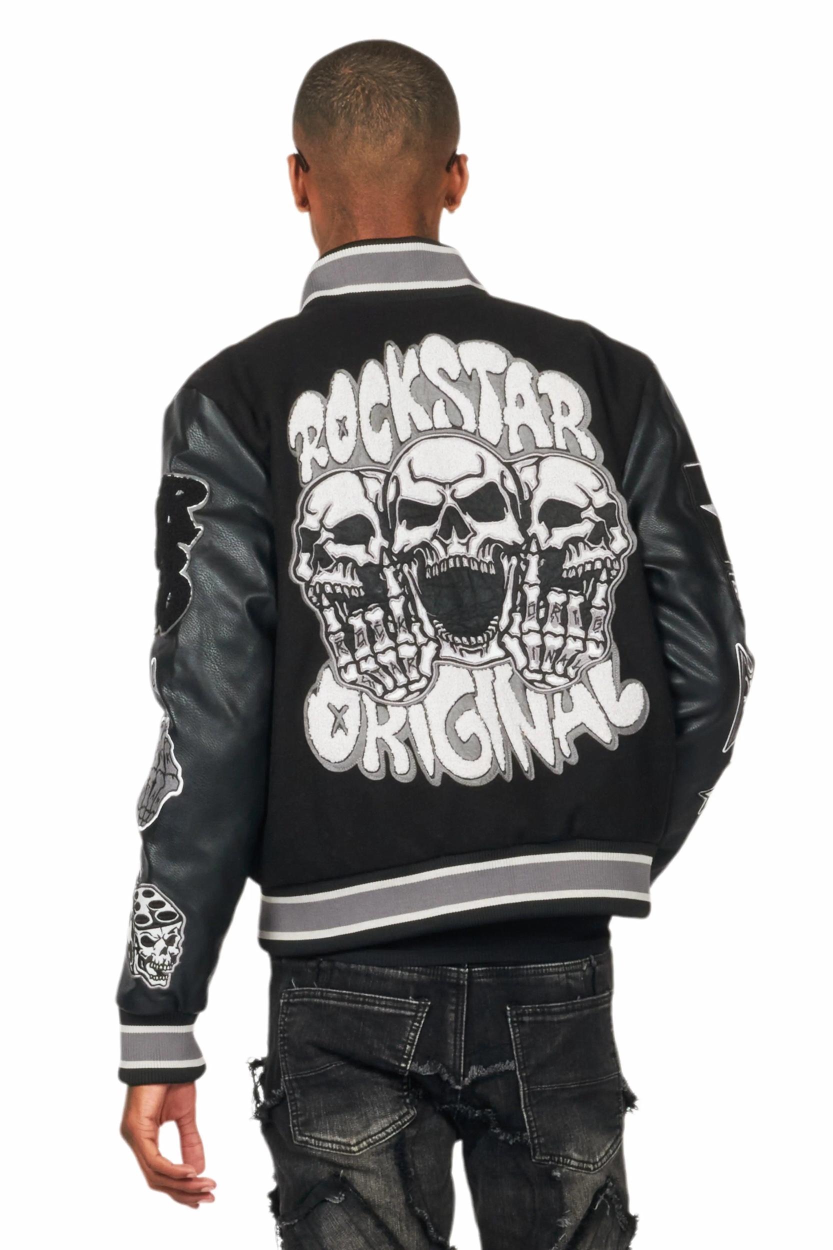 Vidar Black Varsity Jacket Male Product Image