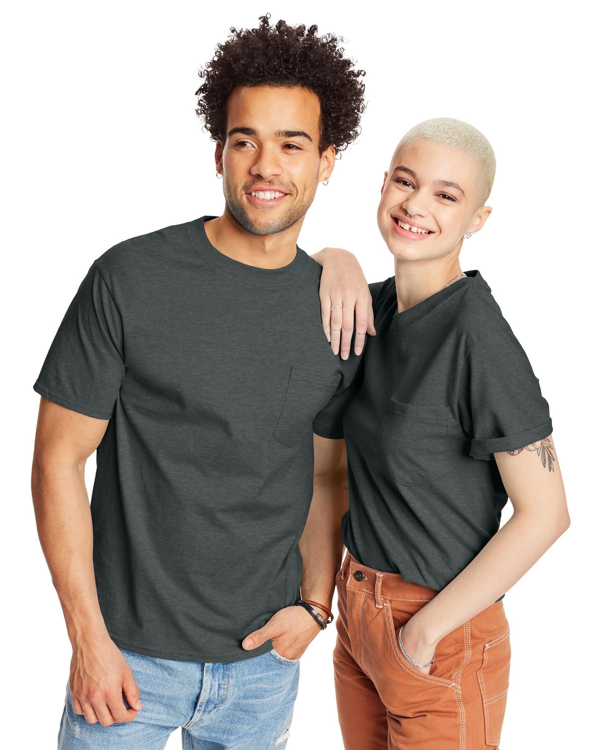 Men's Hanes® Beefy-T 2-Pack Pocket T-Shirt, Size: XL, Blue Product Image