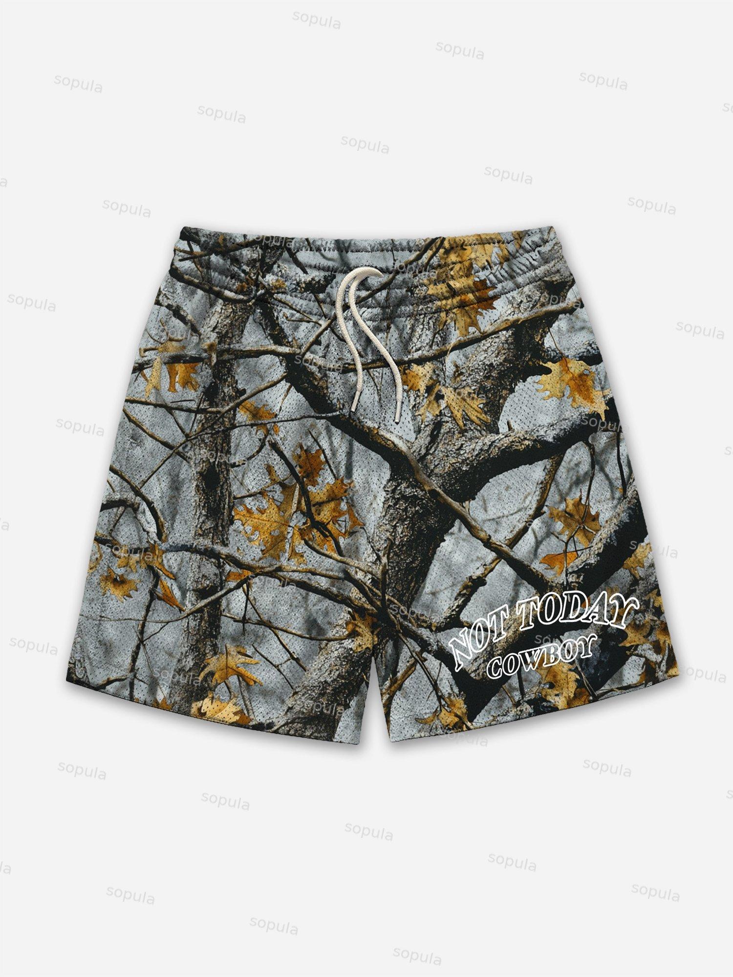 Not Today Cowboy Vintage Camo Mesh Shorts Product Image