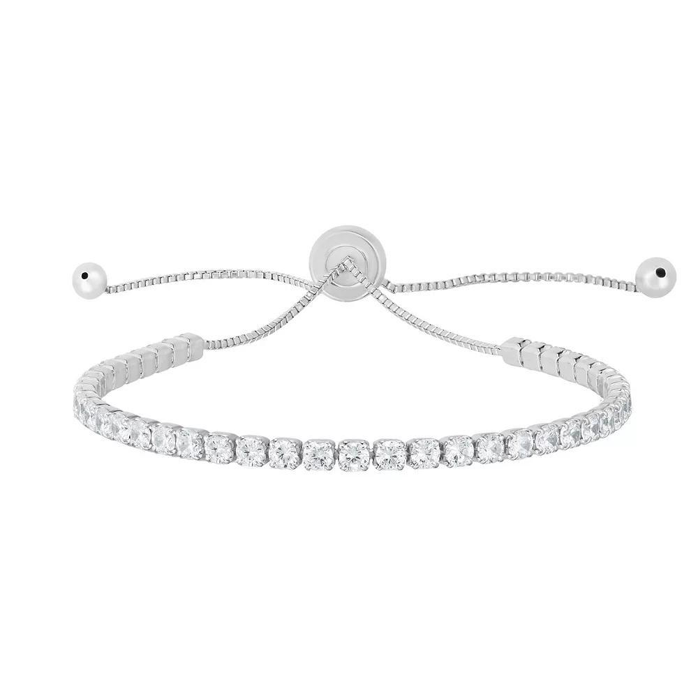Sunkissed Sterling Cubic Zirconia Adjustable Tennis Bracelet, Women's, Gold Tone Product Image